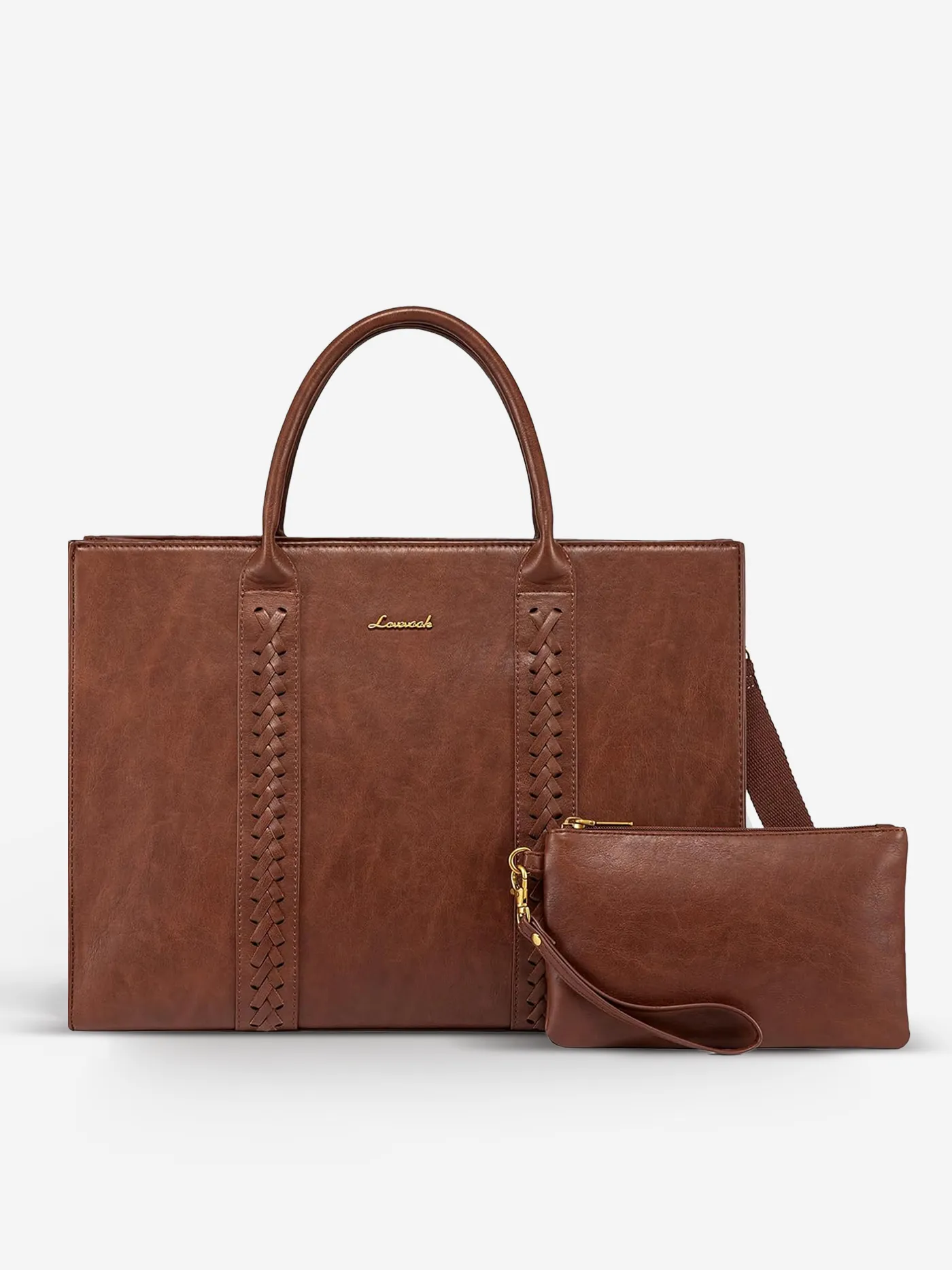 2Pcs Vintage Leather Laptop Bag, 15.6" 17.3" sold by LOVEVOOK