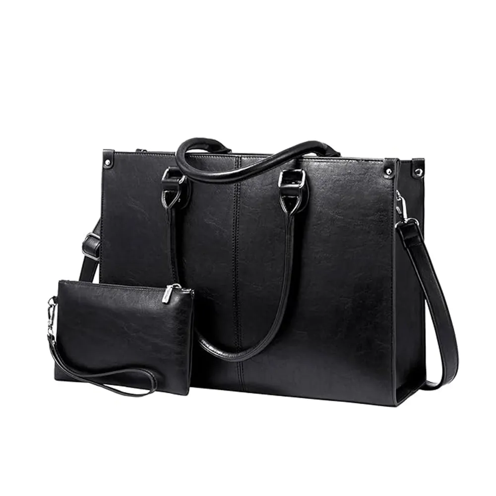 2Pcs Vintage Leather Laptop Bag, 15.6“ sold by LOVEVOOK product image thumbnail 4