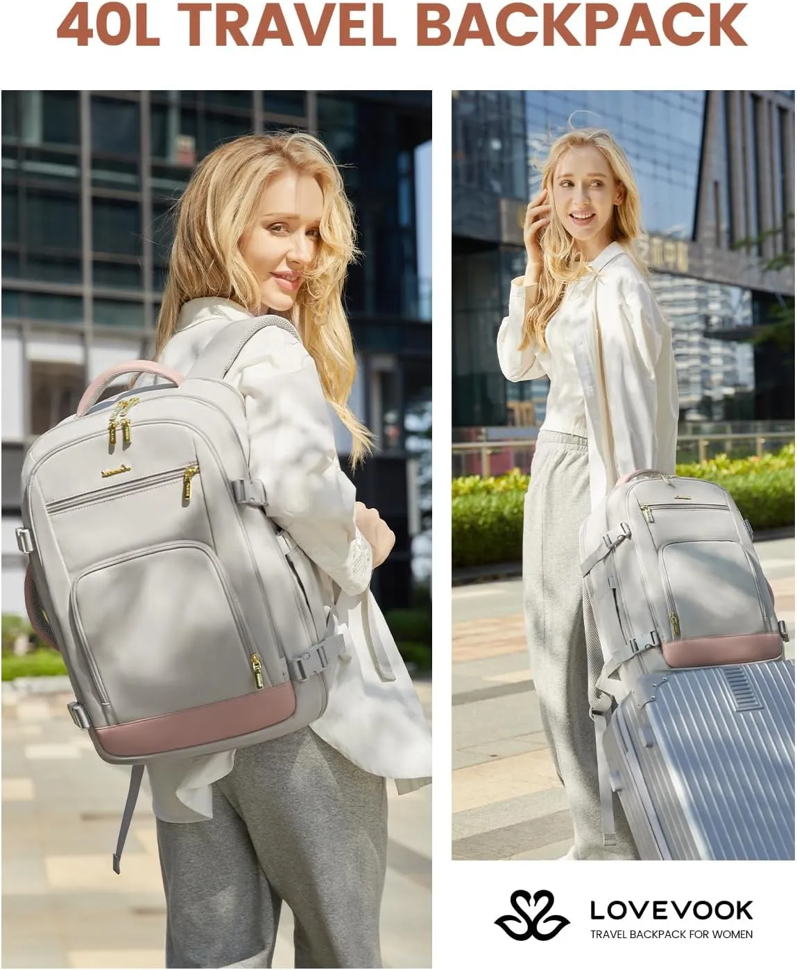 3Pcs/4Pcs Travel Backpack, 40L/50L sold by LOVEVOOK product image thumbnail 4
