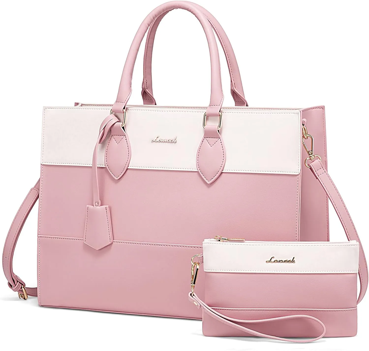 2Pcs Colorblock Laptop Tote Bag, 15.6" 17.3" sold by LOVEVOOK product image thumbnail 4