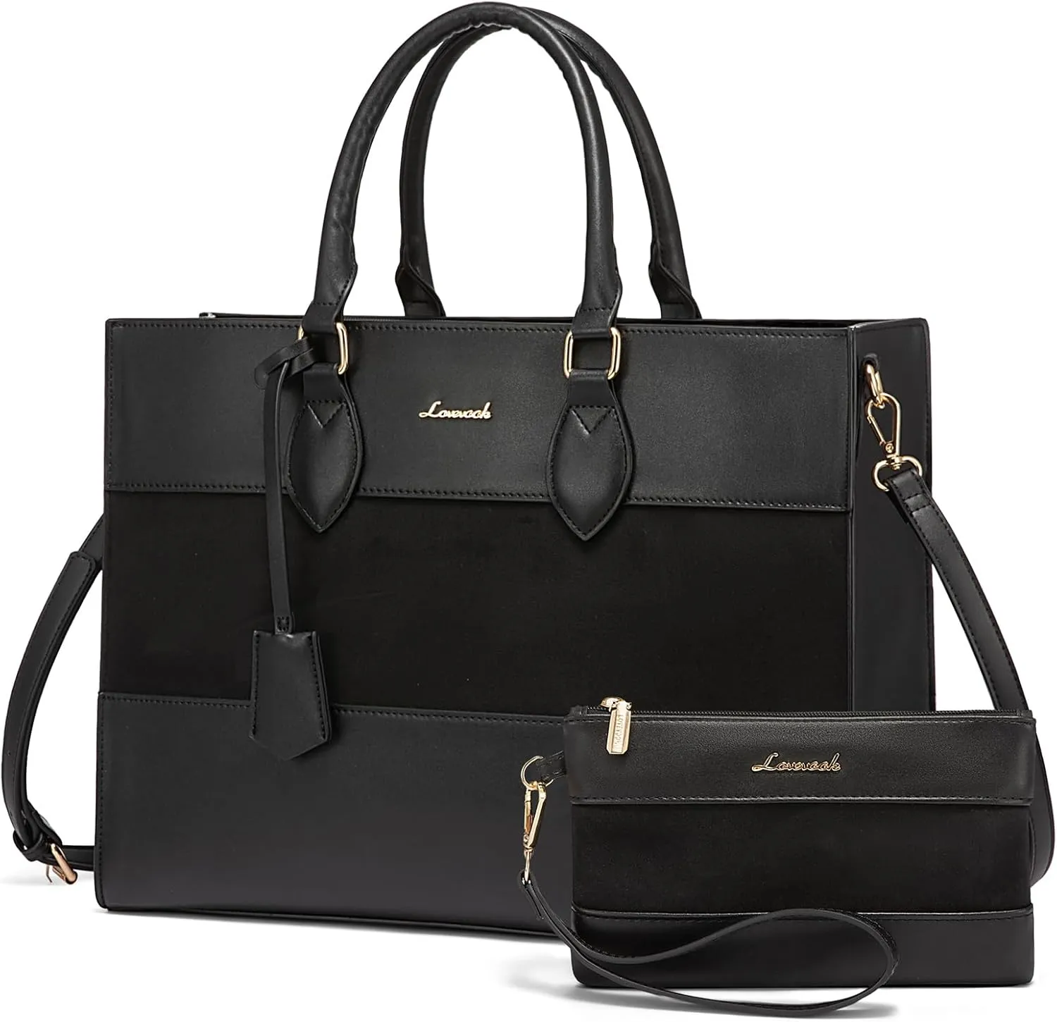 2Pcs Colorblock Laptop Tote Bag, 15.6" 17.3" sold by LOVEVOOK product image thumbnail 5