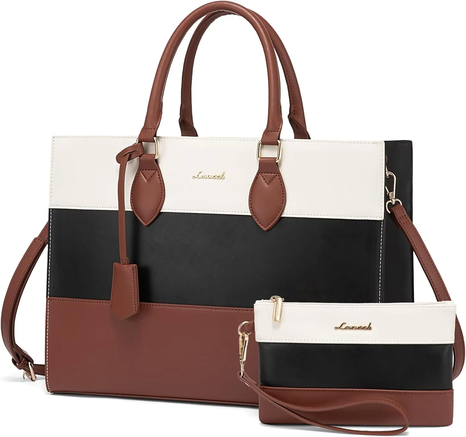 2Pcs Colorblock Laptop Tote Bag, 15.6" 17.3" sold by LOVEVOOK product image thumbnail 3