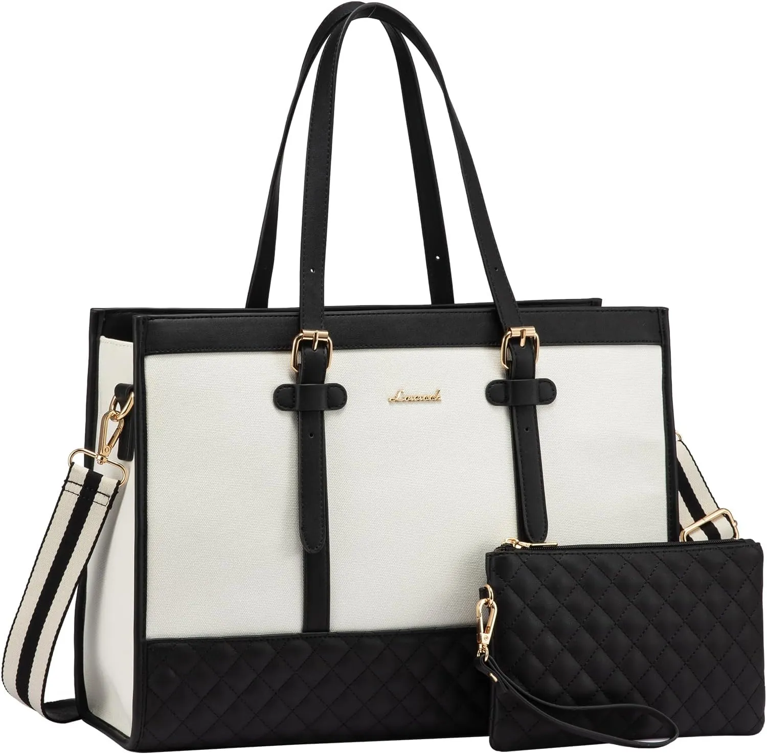 2Pcs Canvas Laptop Tote Bag, 15.6" sold by LOVEVOOK product image thumbnail 3