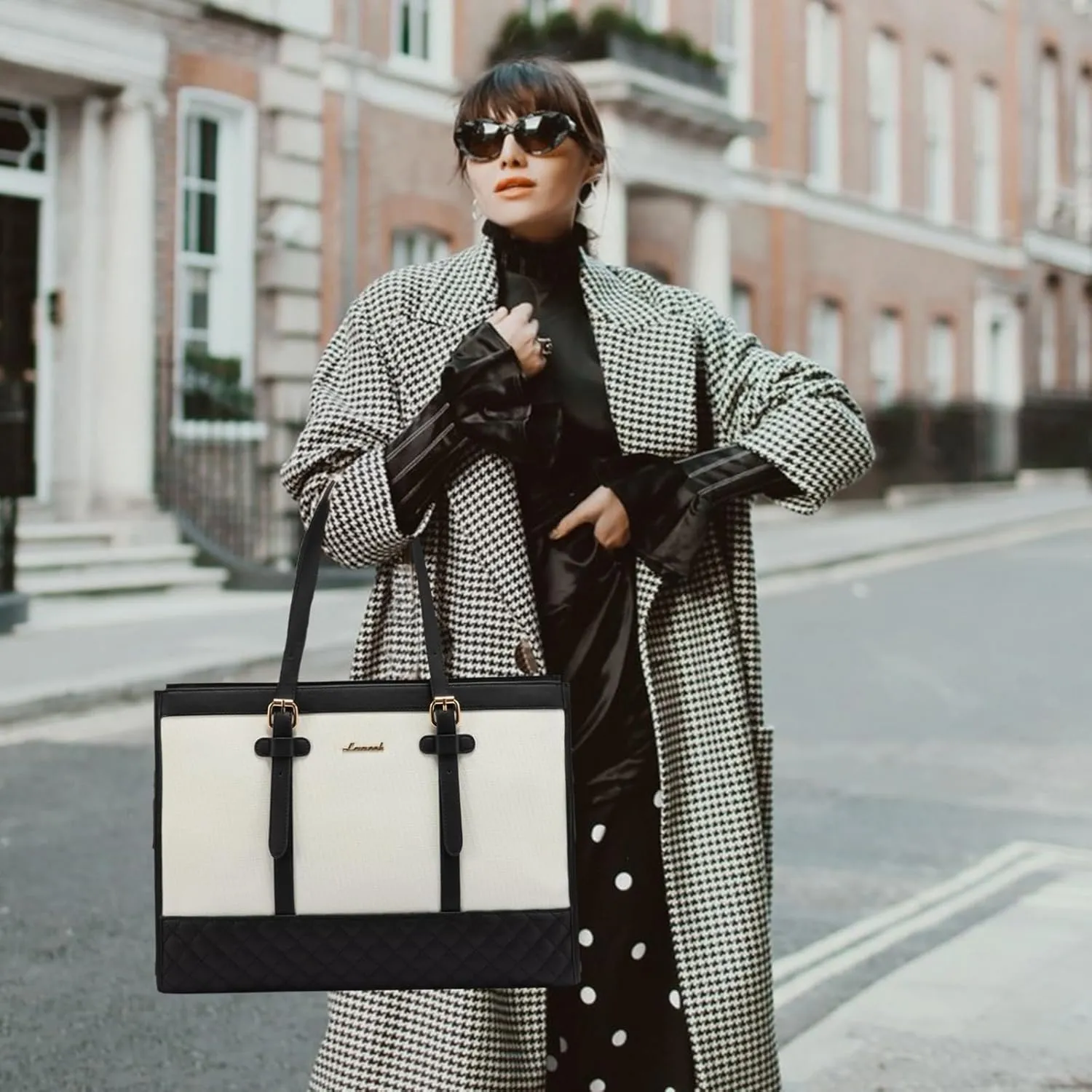 2Pcs Canvas Laptop Tote Bag, 15.6" sold by LOVEVOOK product image thumbnail 4