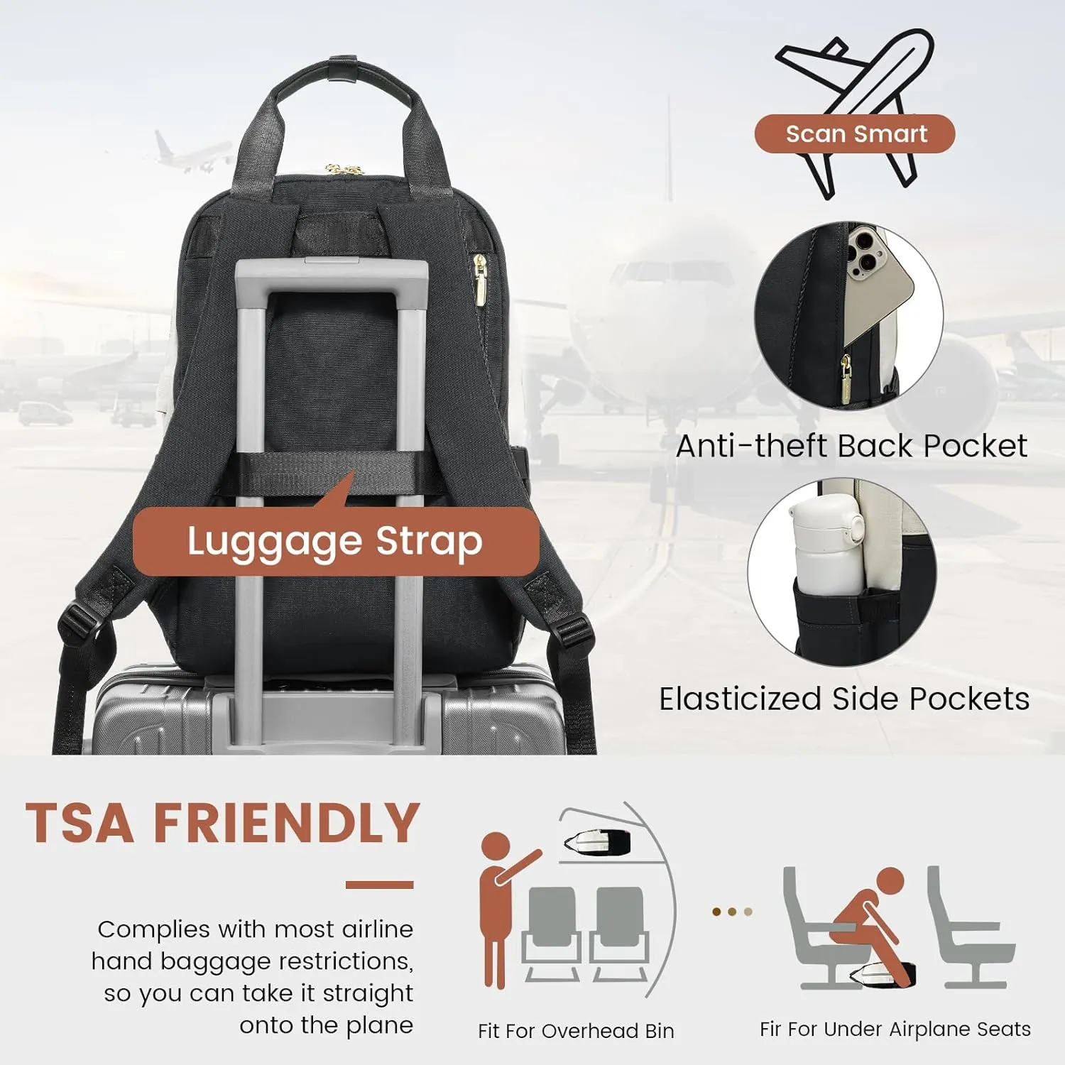 Laptop Backpack with round edge - Urban 3, 15.6" (Not available in the US) sold by LOVEVOOK product image thumbnail 4