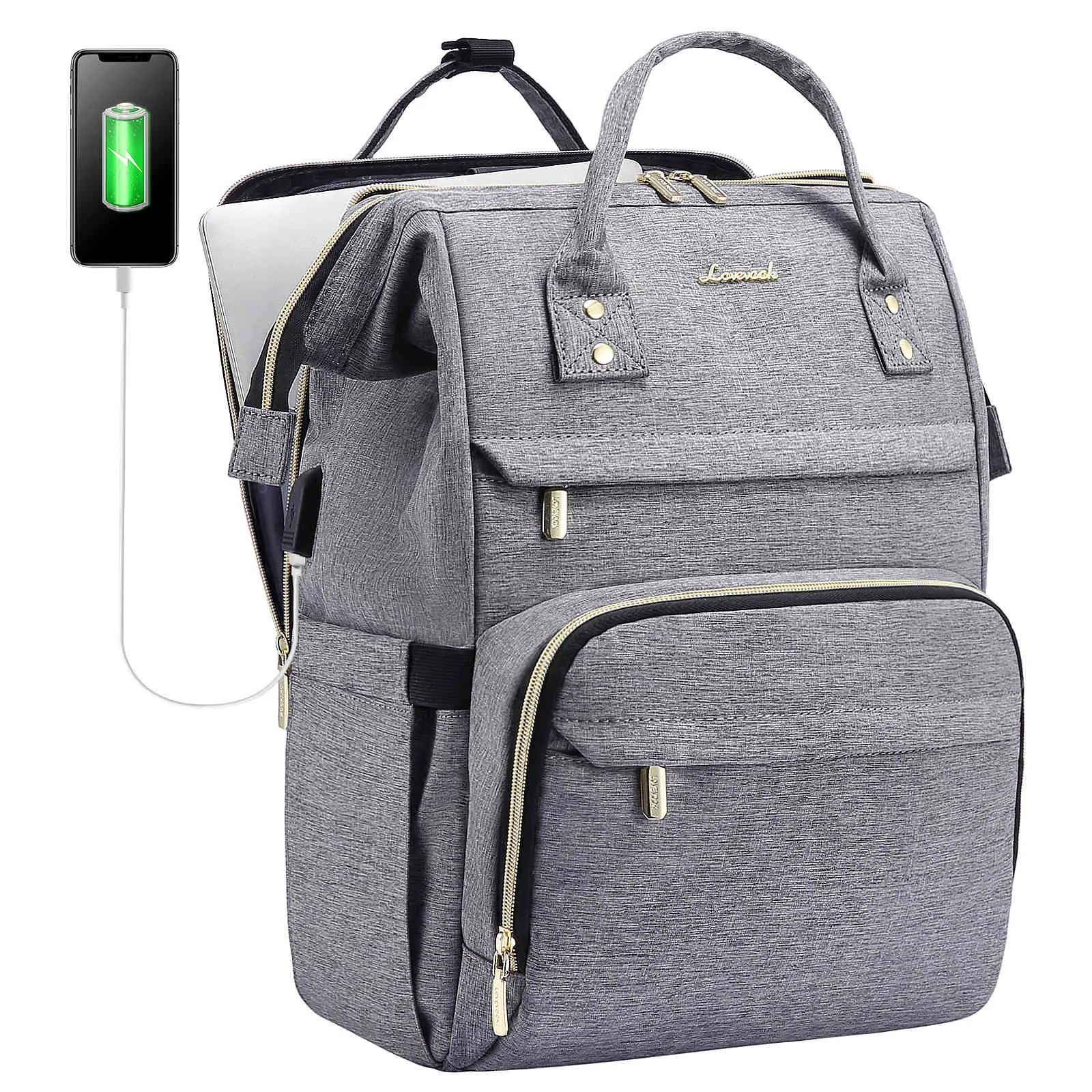 Viola Ⅱ Laptop Backpack with Separate Laptop Compartment, 15.6" 17" sold by LOVEVOOK product image thumbnail 5