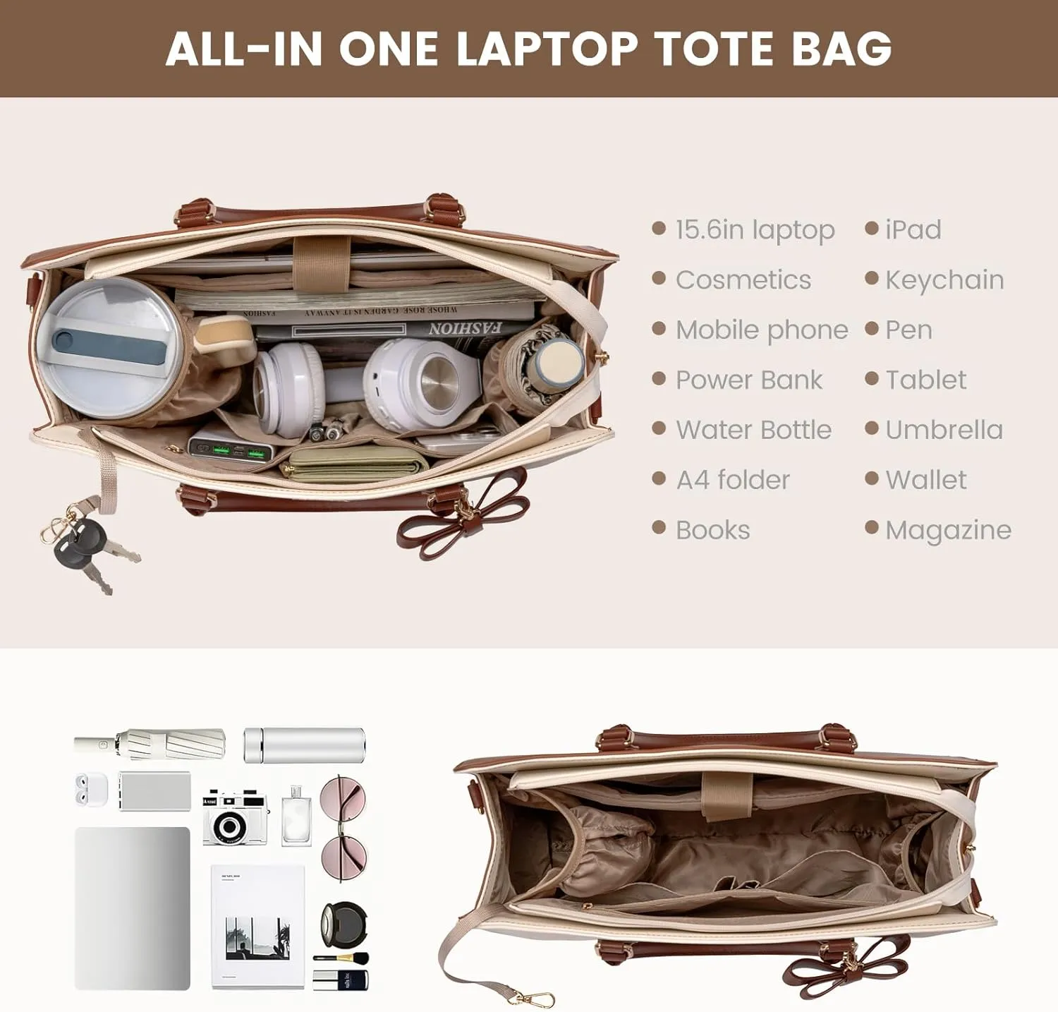 2Pcs Laptop Tote Bag, 15.6" sold by LOVEVOOK product image thumbnail 4