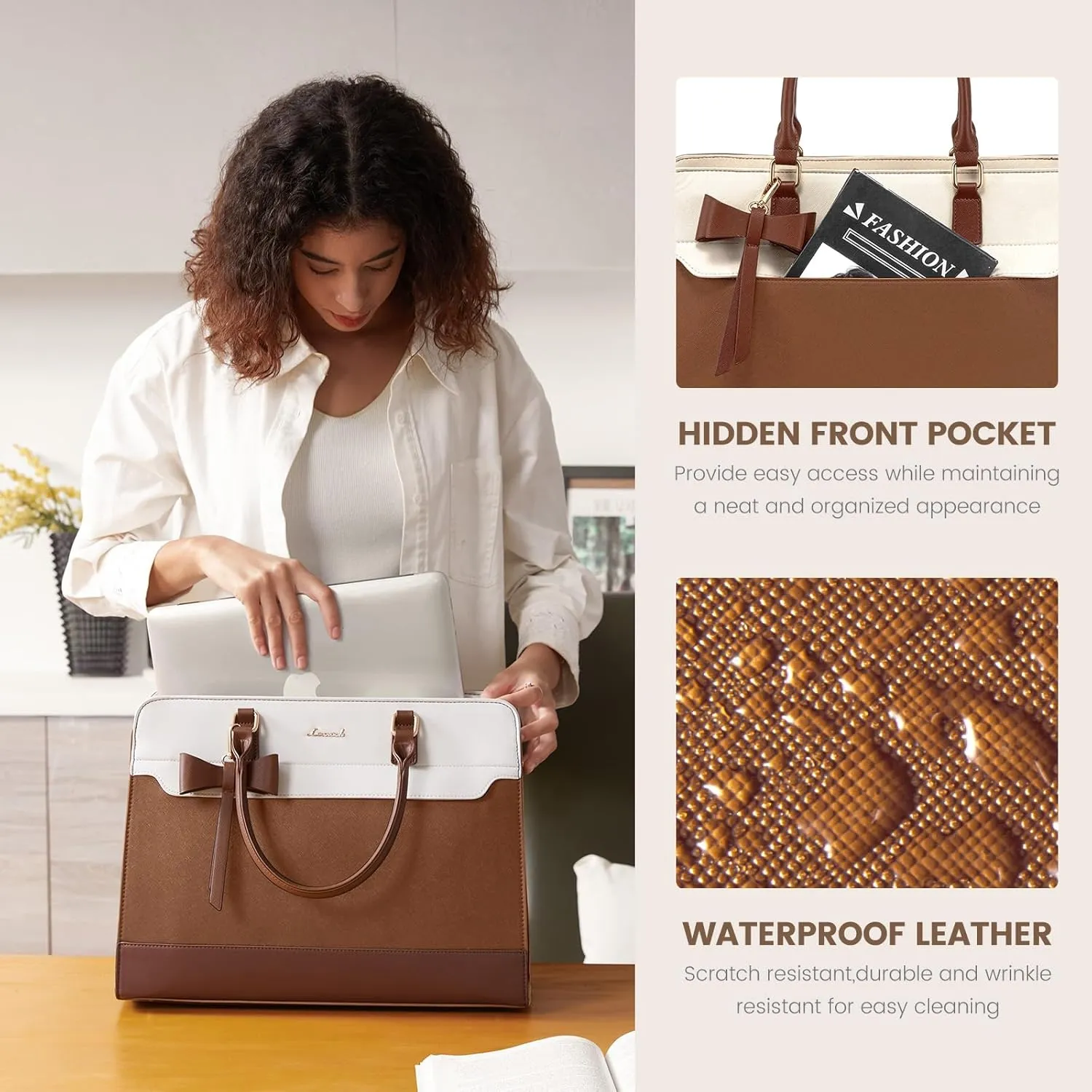 2Pcs Laptop Tote Bag, 15.6" sold by LOVEVOOK product image thumbnail 5