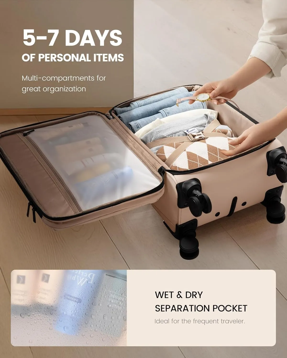 Spinner Carry On Luggage, 22"(US ONLY) sold by LOVEVOOK product image thumbnail 4