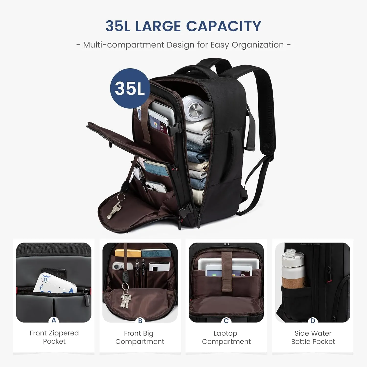 Travel Laptop Backpack, 35L 45L sold by LOVEVOOK product image thumbnail 4