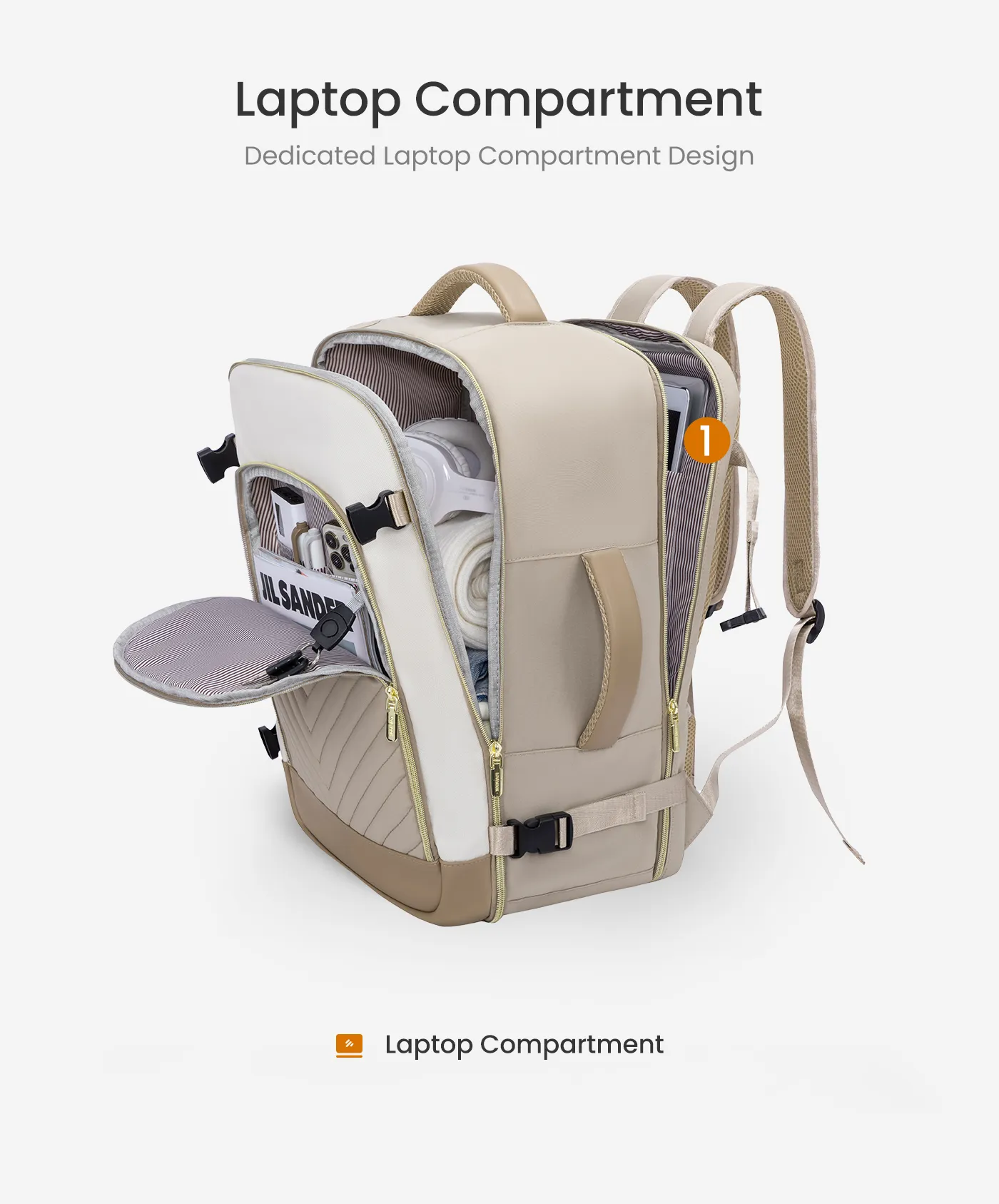 4Pcs Large Travel Backpack, 40L/50L--Personalization sold by LOVEVOOK product image thumbnail 5