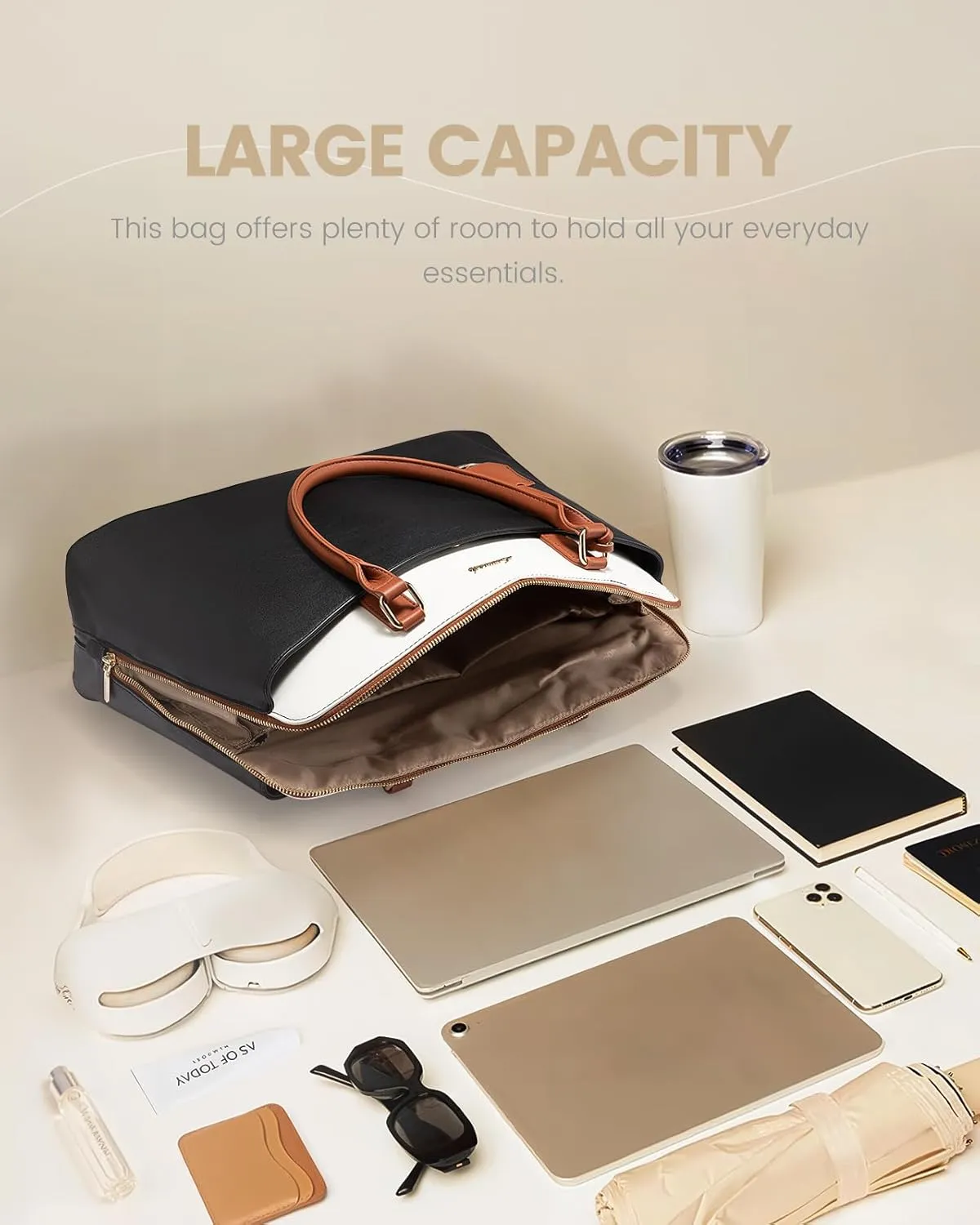 Stylish Laptop Tote Bag, 15.6" sold by LOVEVOOK product image thumbnail 3