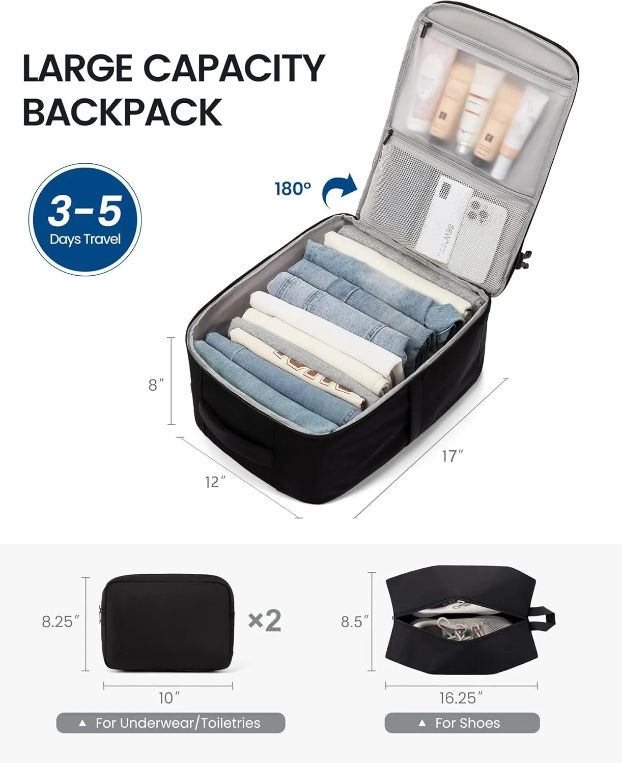 4Pcs Travel Backpack, 35L-45L sold by LOVEVOOK product image thumbnail 4