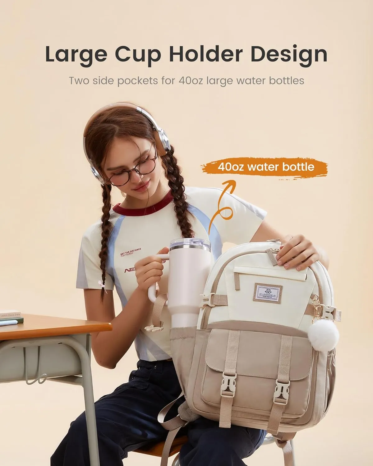 Cute School Backpack, 15.6", 4423 sold by LOVEVOOK product image thumbnail 4