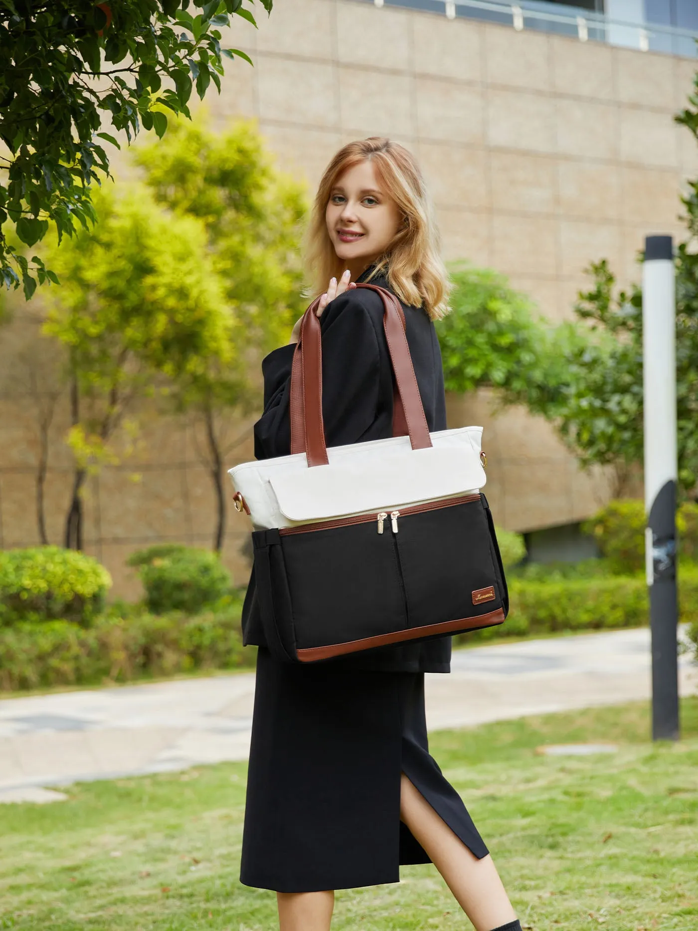 Canvas Laptop Tote Bag, 15.6" sold by LOVEVOOK product image thumbnail 2