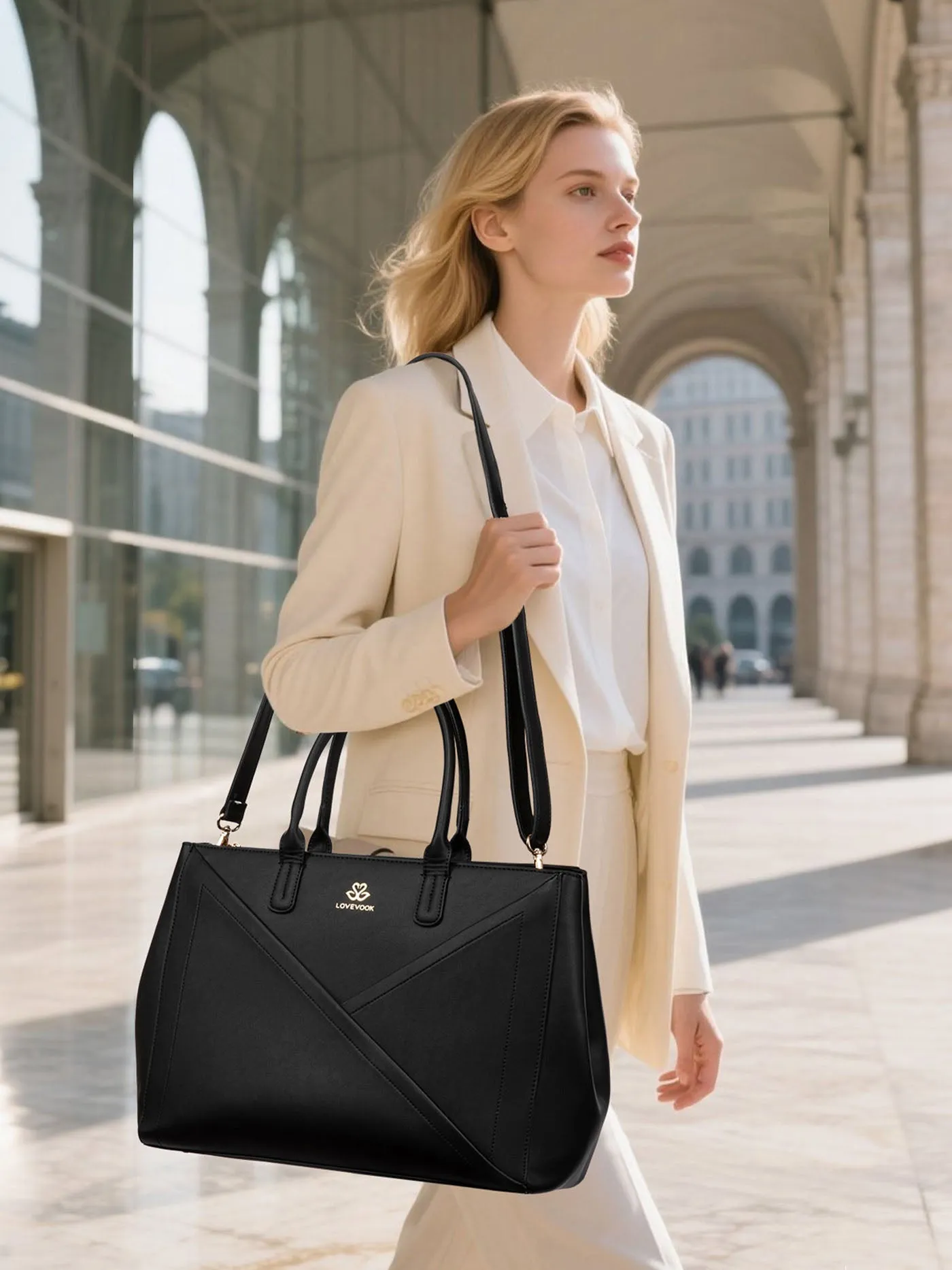 PU Leather Work Bag, 15.6" 17.3" sold by LOVEVOOK product image thumbnail 2