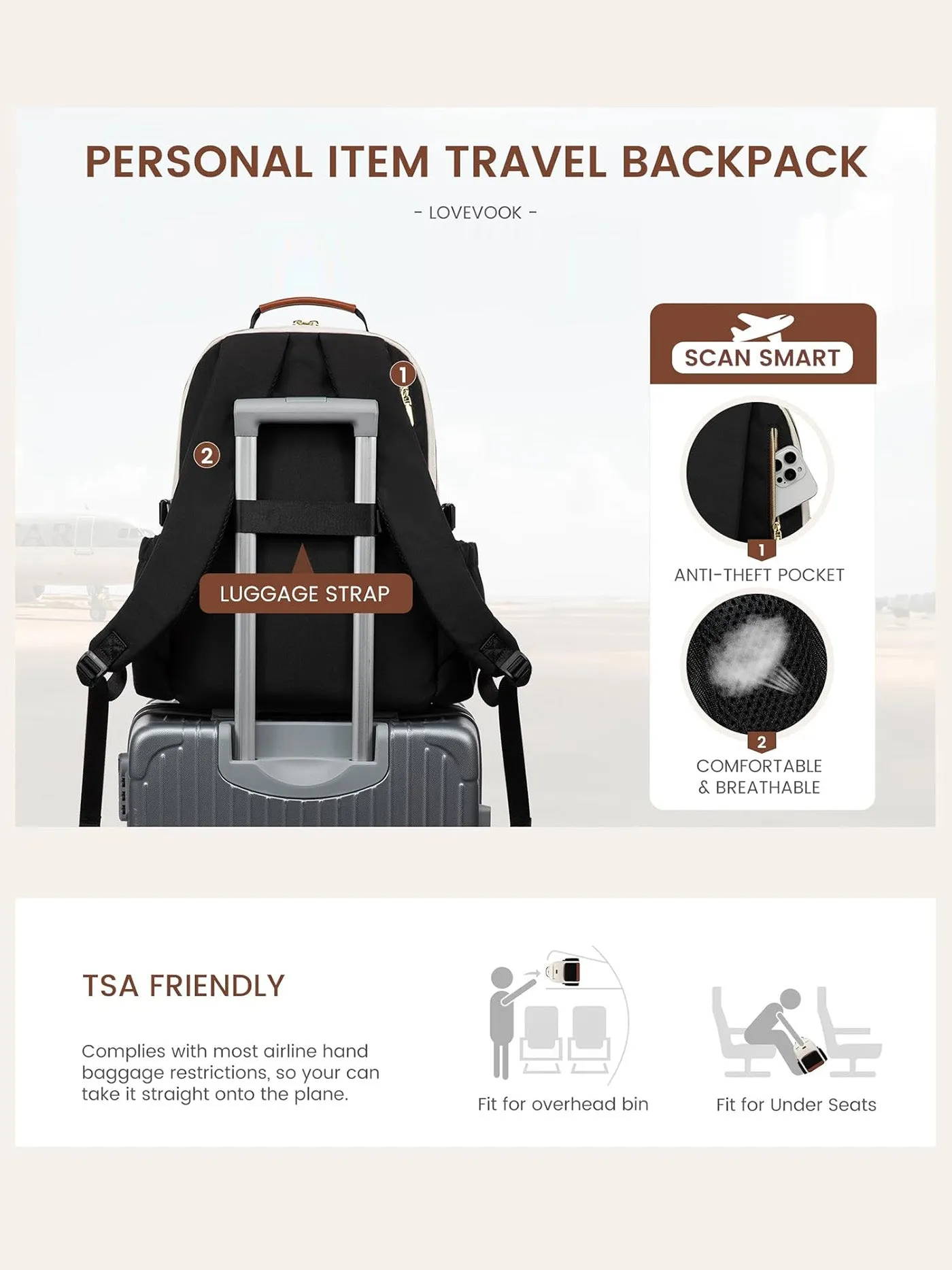 School Laptop Backpack, 15.6" -18 " sold by LOVEVOOK product image thumbnail 5
