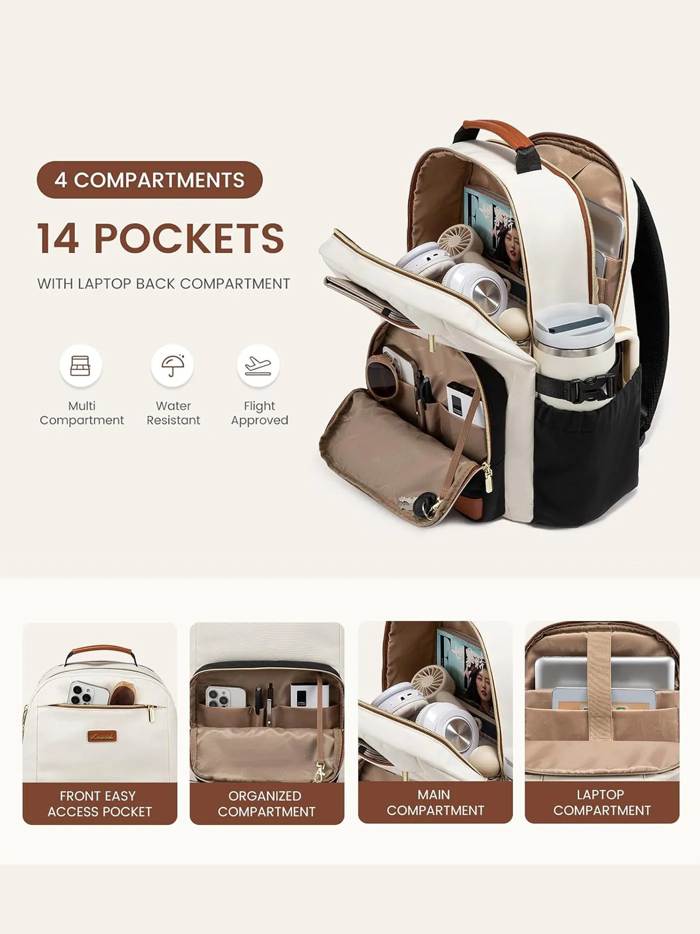 School Laptop Backpack, 15.6" -18 " sold by LOVEVOOK product image thumbnail 3