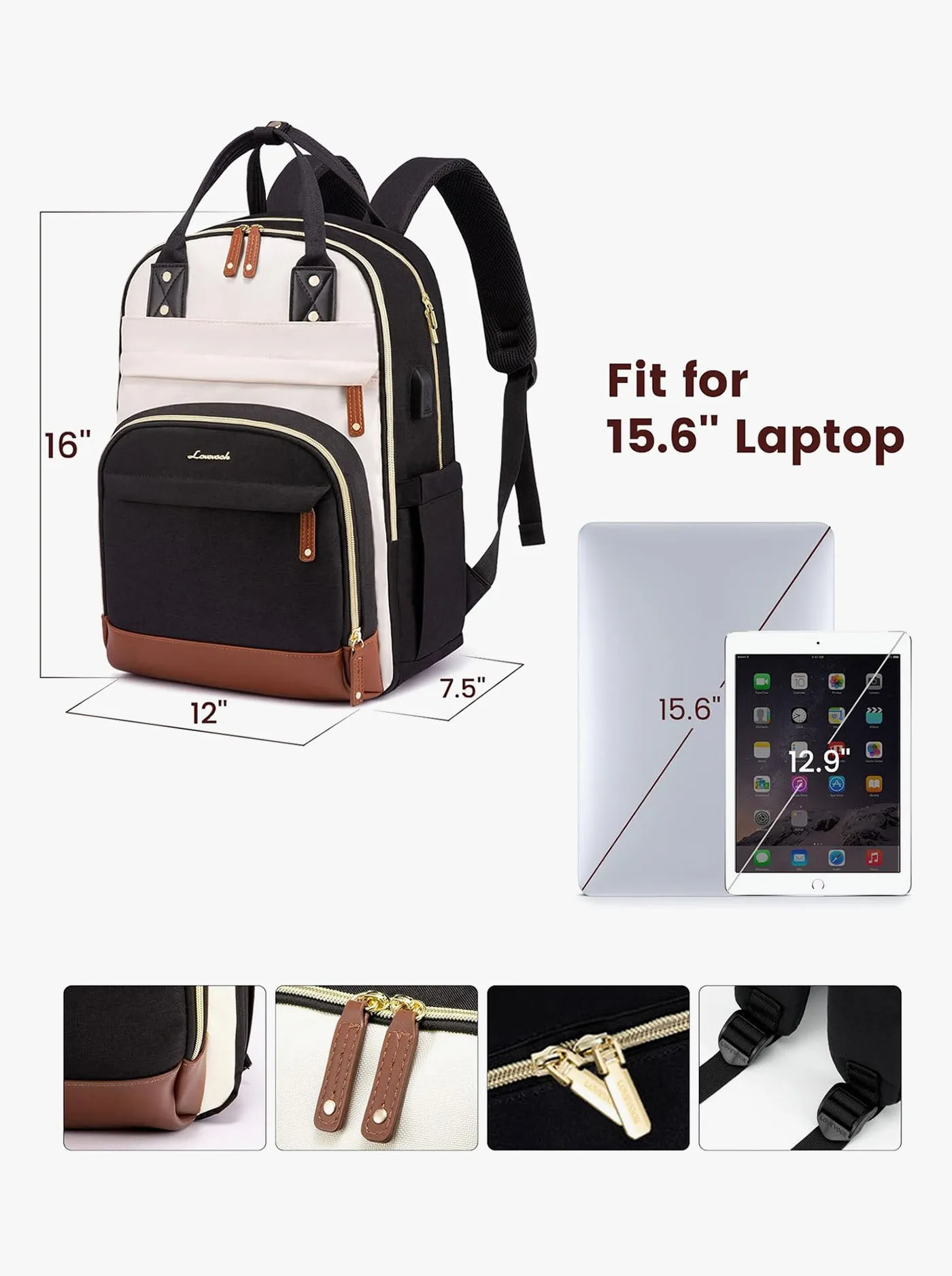 Molebelle Laptop Backpack, 15.6" 17"--Personalization sold by LOVEVOOK product image thumbnail 4