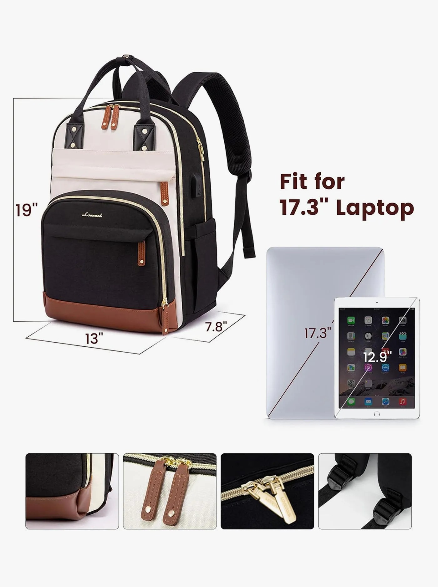Molebelle Laptop Backpack, 15.6" 17"--Personalization sold by LOVEVOOK product image thumbnail 5