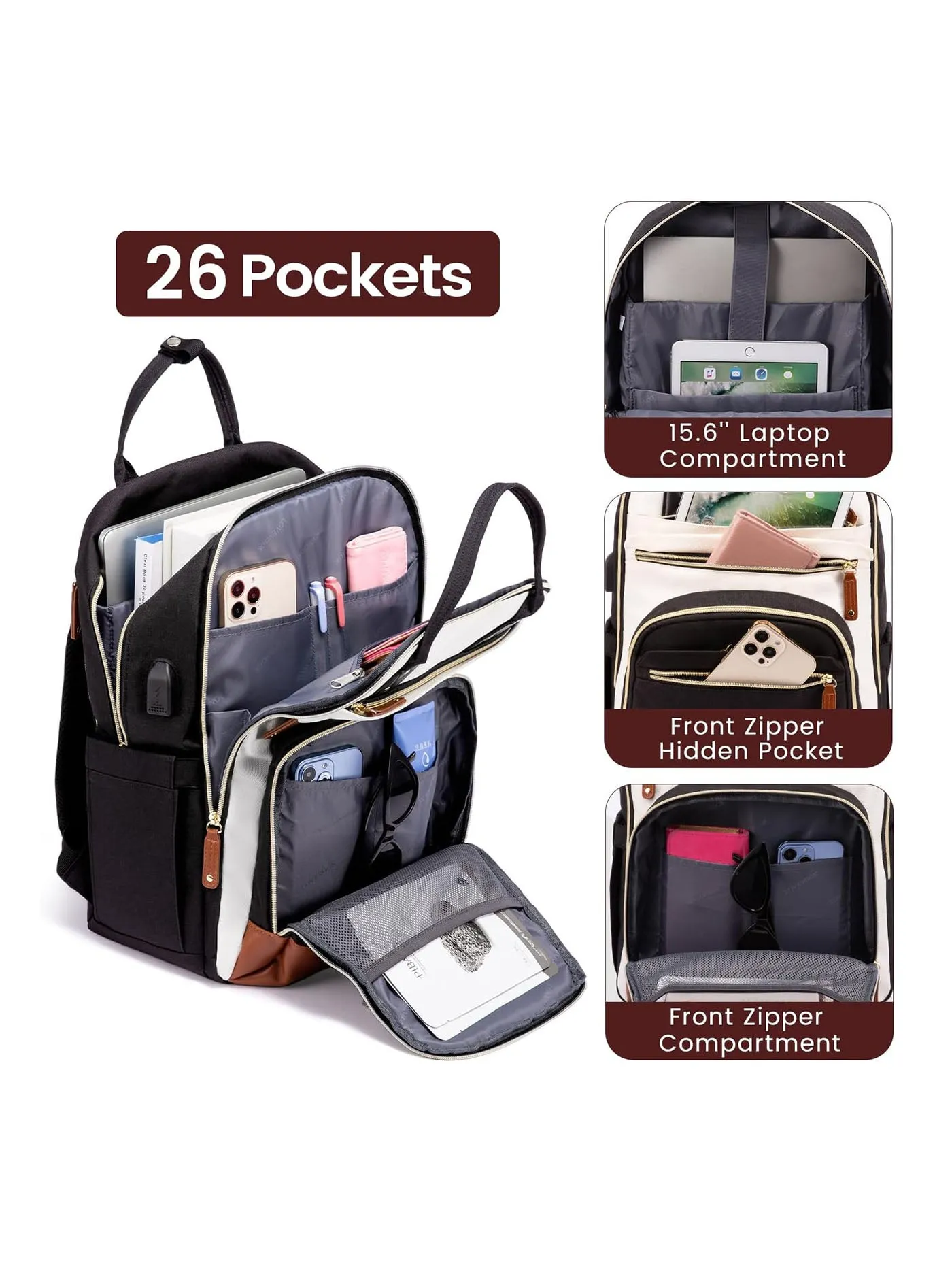 Molebelle Laptop Backpack, 15.6" 17"--Personalization sold by LOVEVOOK product image thumbnail 3