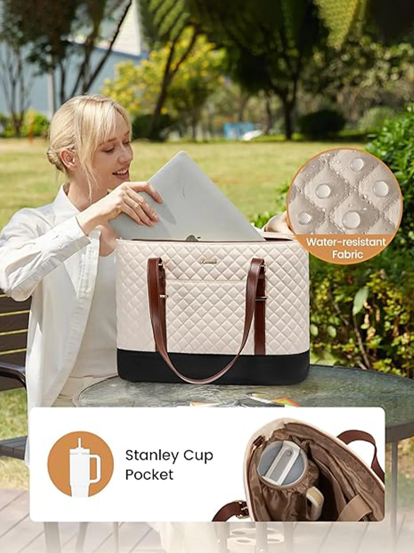 Tote Bag with Lunch Compartment, 15.6" 17.3" sold by LOVEVOOK product image thumbnail 2