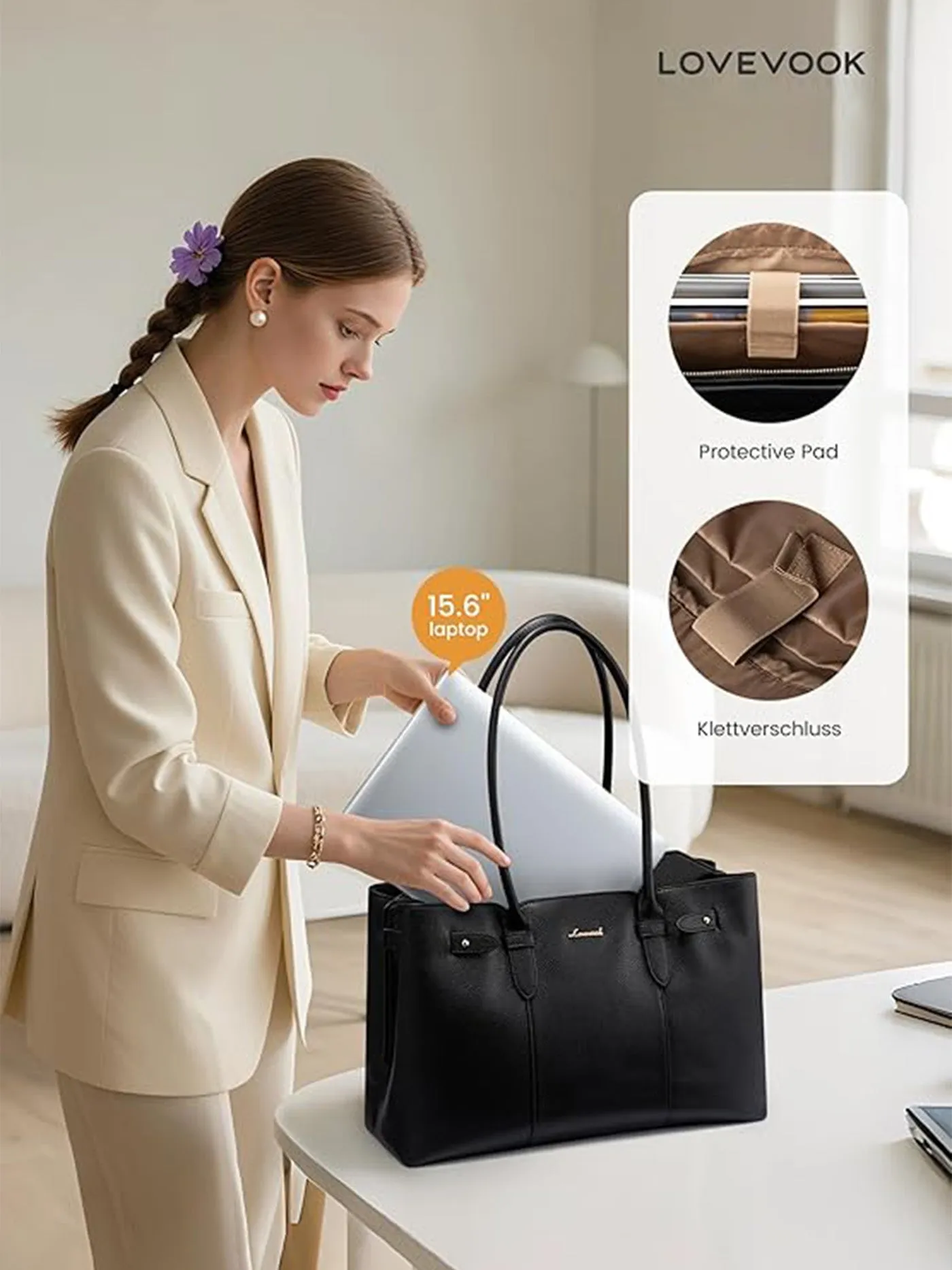 Laptop Tote Bag 15.6" 17" sold by LOVEVOOK product image thumbnail 5