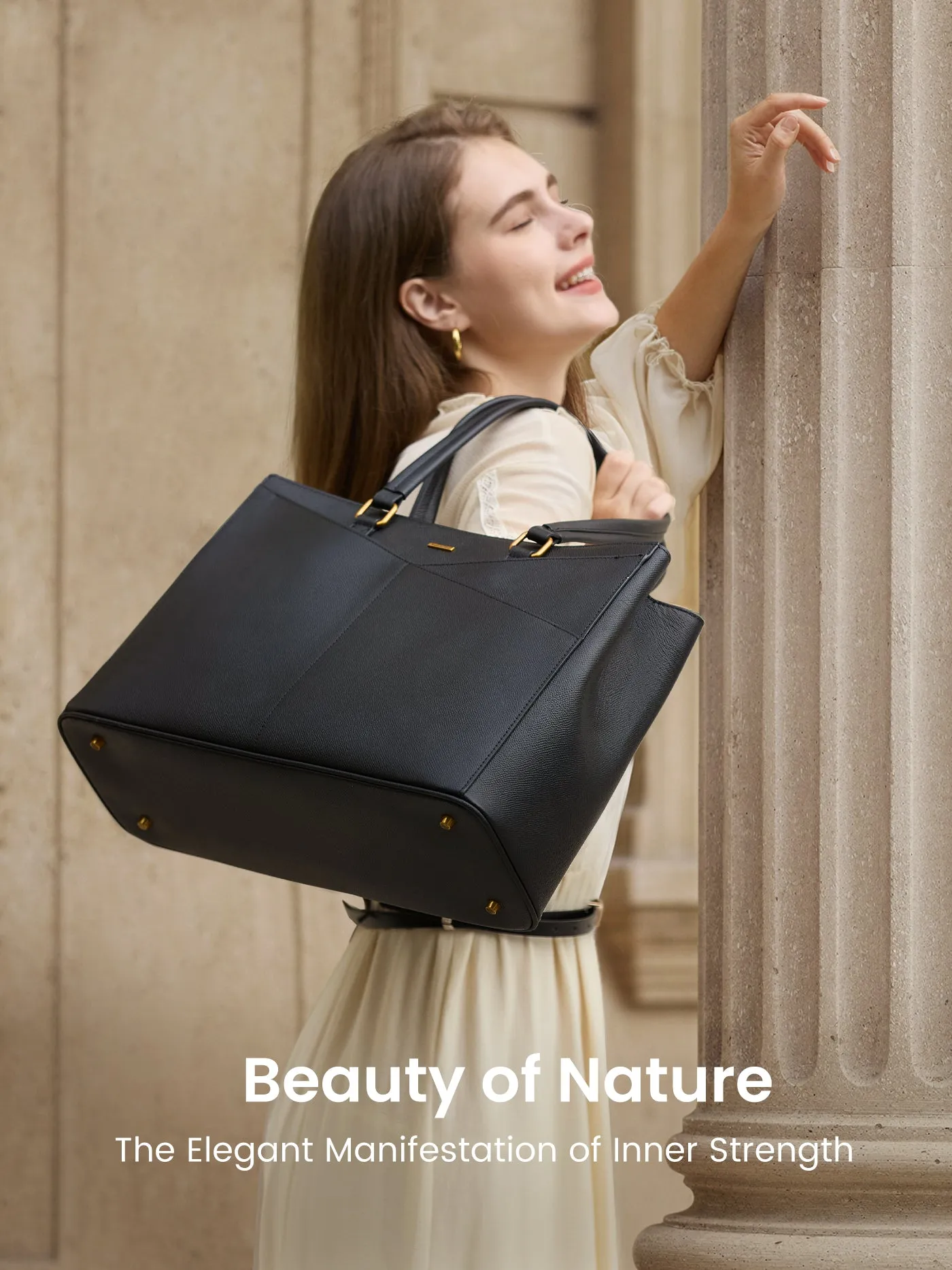 Elevate Top-Grain Leather Tote--100% Cowhide sold by LOVEVOOK product image thumbnail 5