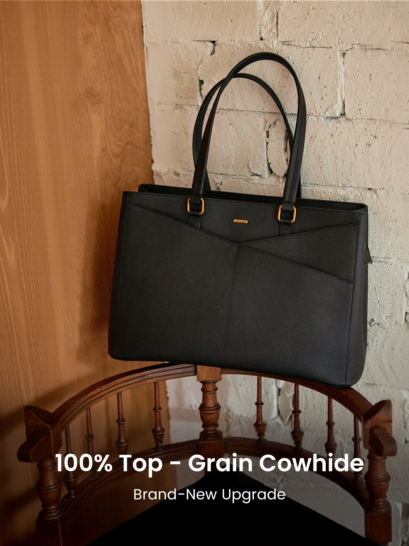 Elevate Top-Grain Leather Tote--100% Cowhide sold by LOVEVOOK product image thumbnail 3
