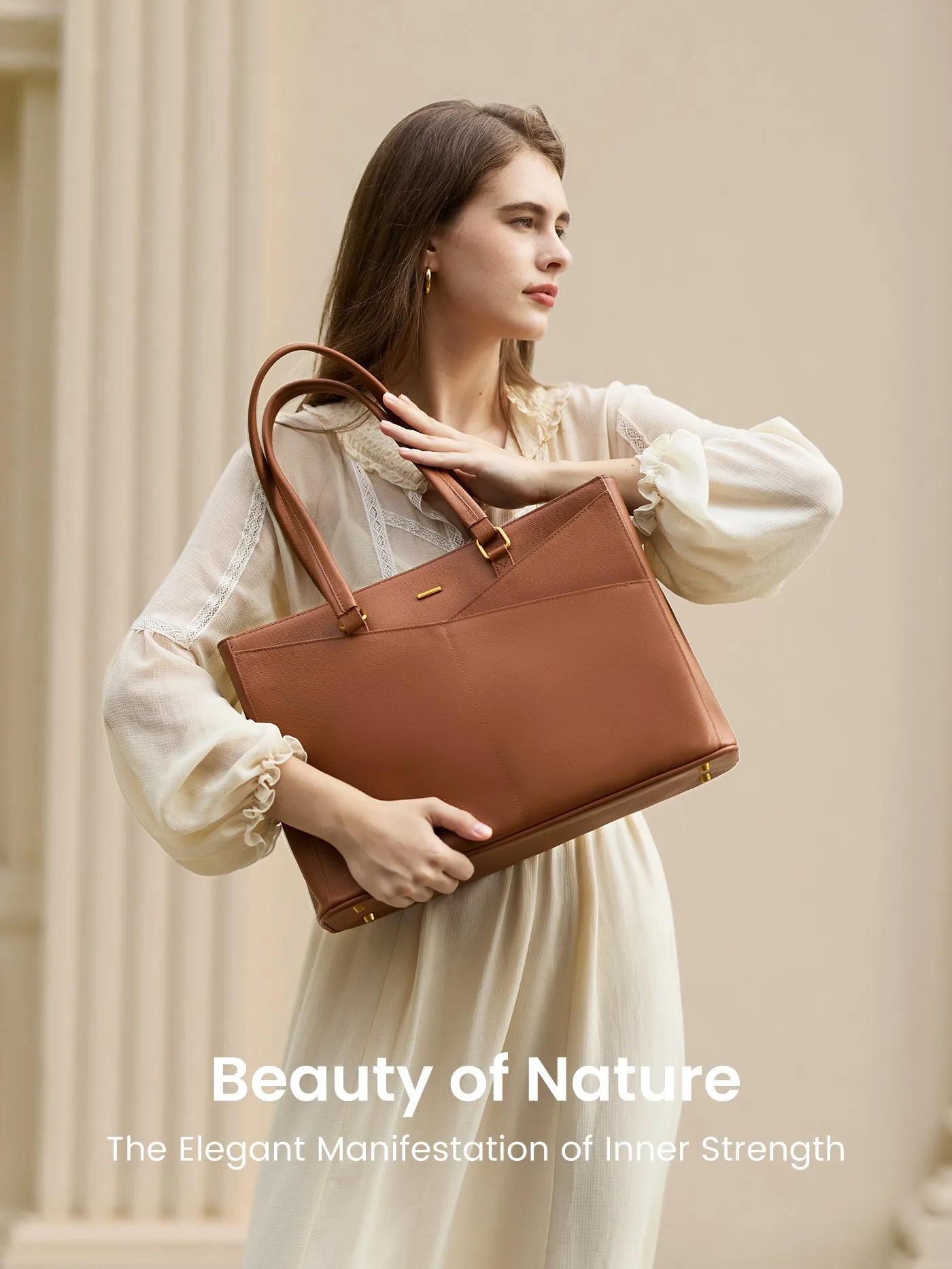 Elevate Top-Grain Leather Tote--100% Cowhide sold by LOVEVOOK product image thumbnail 2