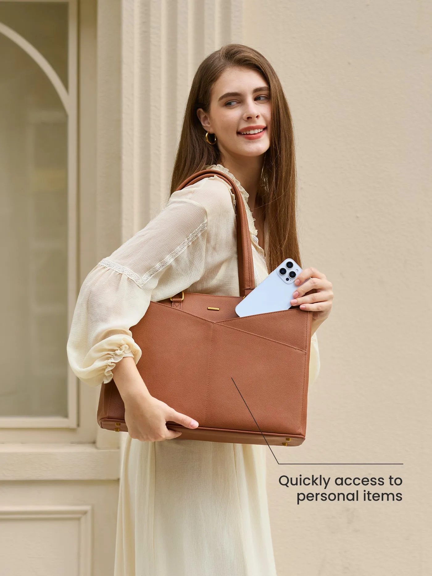 Elevate Top-Grain Leather Tote--100% Cowhide sold by LOVEVOOK product image thumbnail 5
