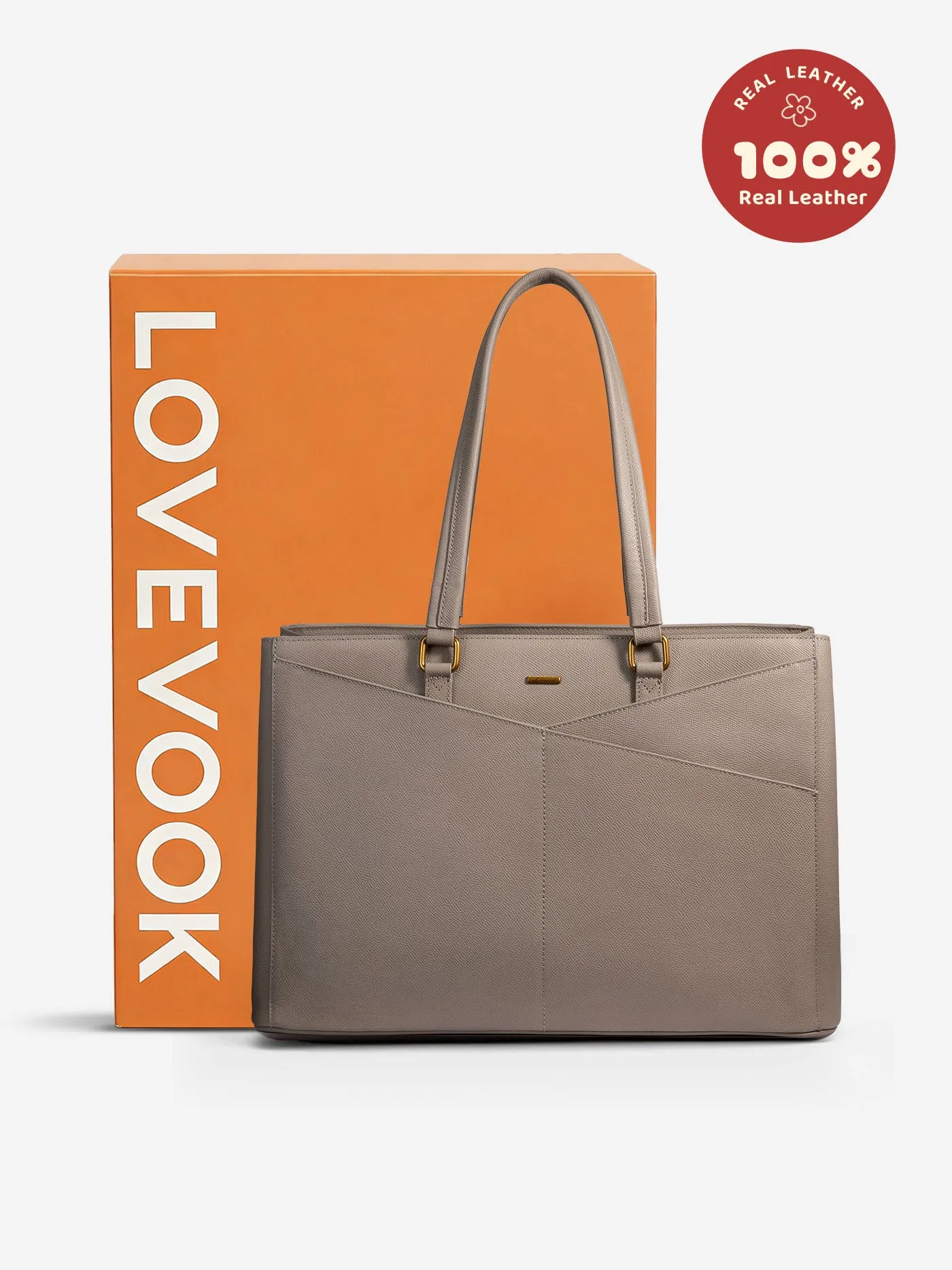 Elevate Top-Grain Leather Tote--100% Cowhide sold by LOVEVOOK