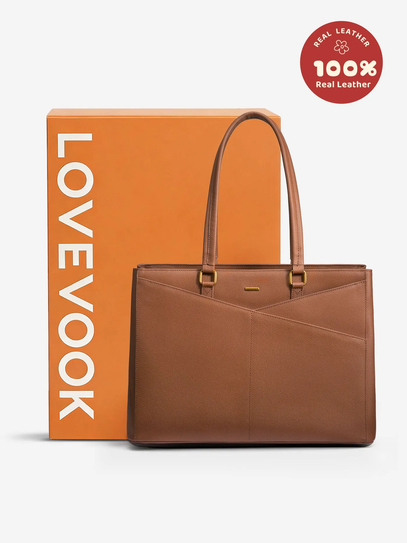 Elevate Top-Grain Leather Tote--100% Cowhide sold by LOVEVOOK