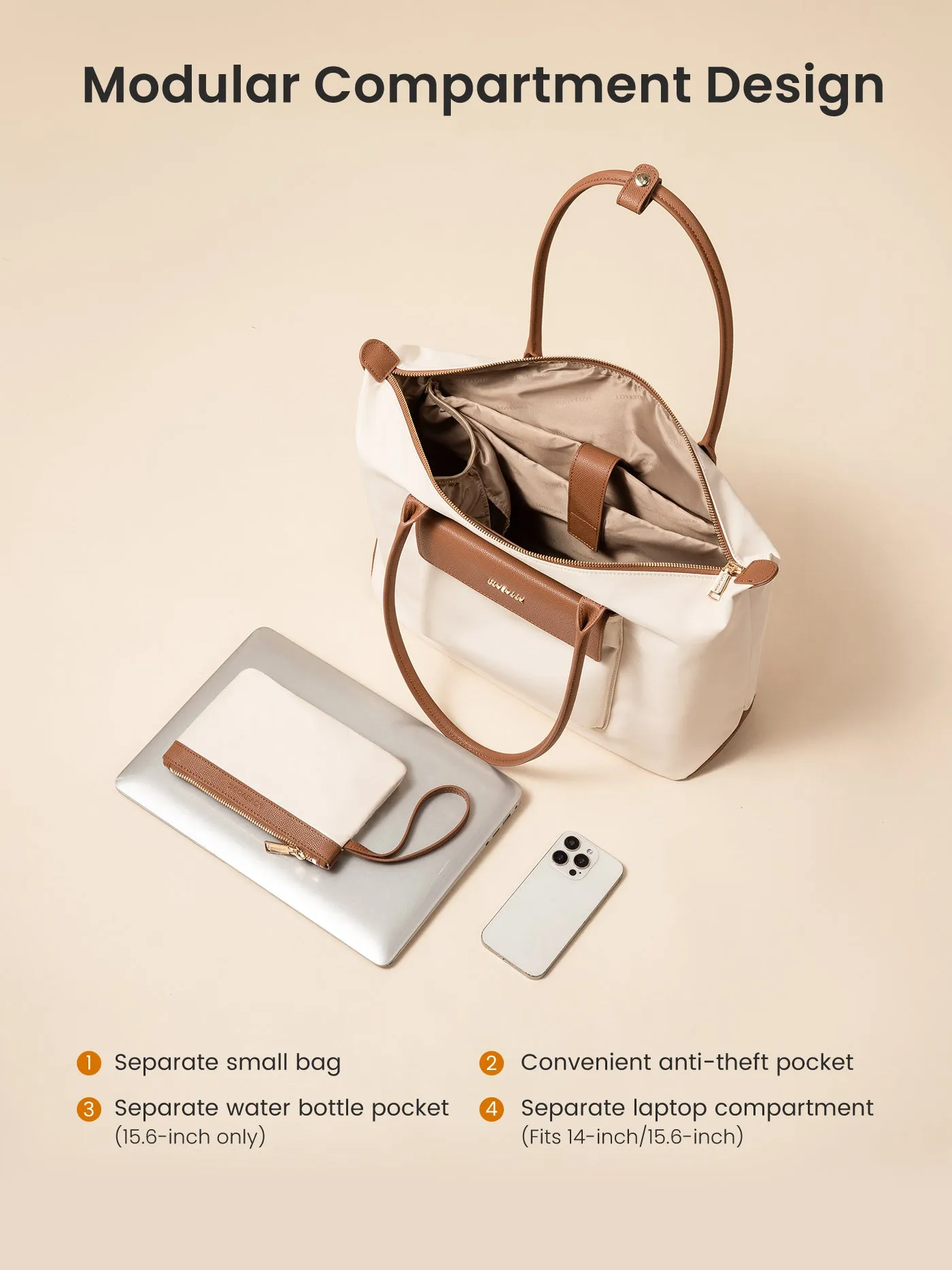 Grace Laptop Tote, Ink Brown (US ONLY) sold by LOVEVOOK product image thumbnail 5