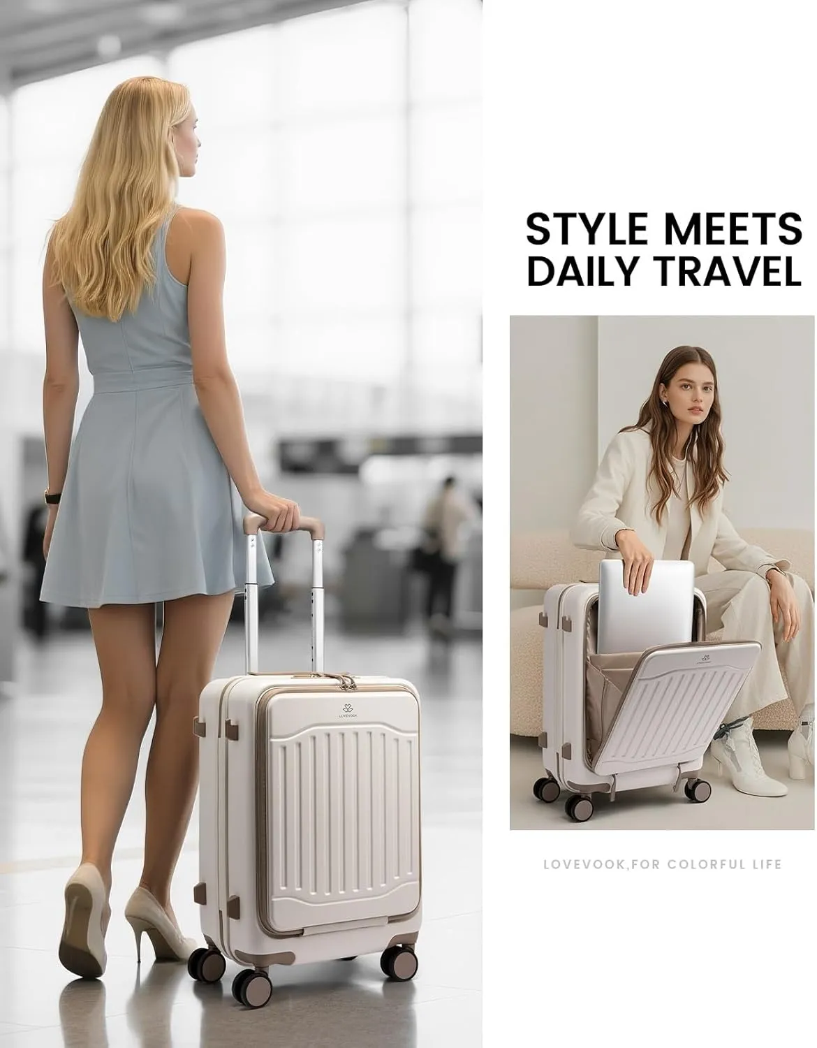 Carry On Suitcases with Wheels, 20"(US Only) sold by LOVEVOOK product image thumbnail 3