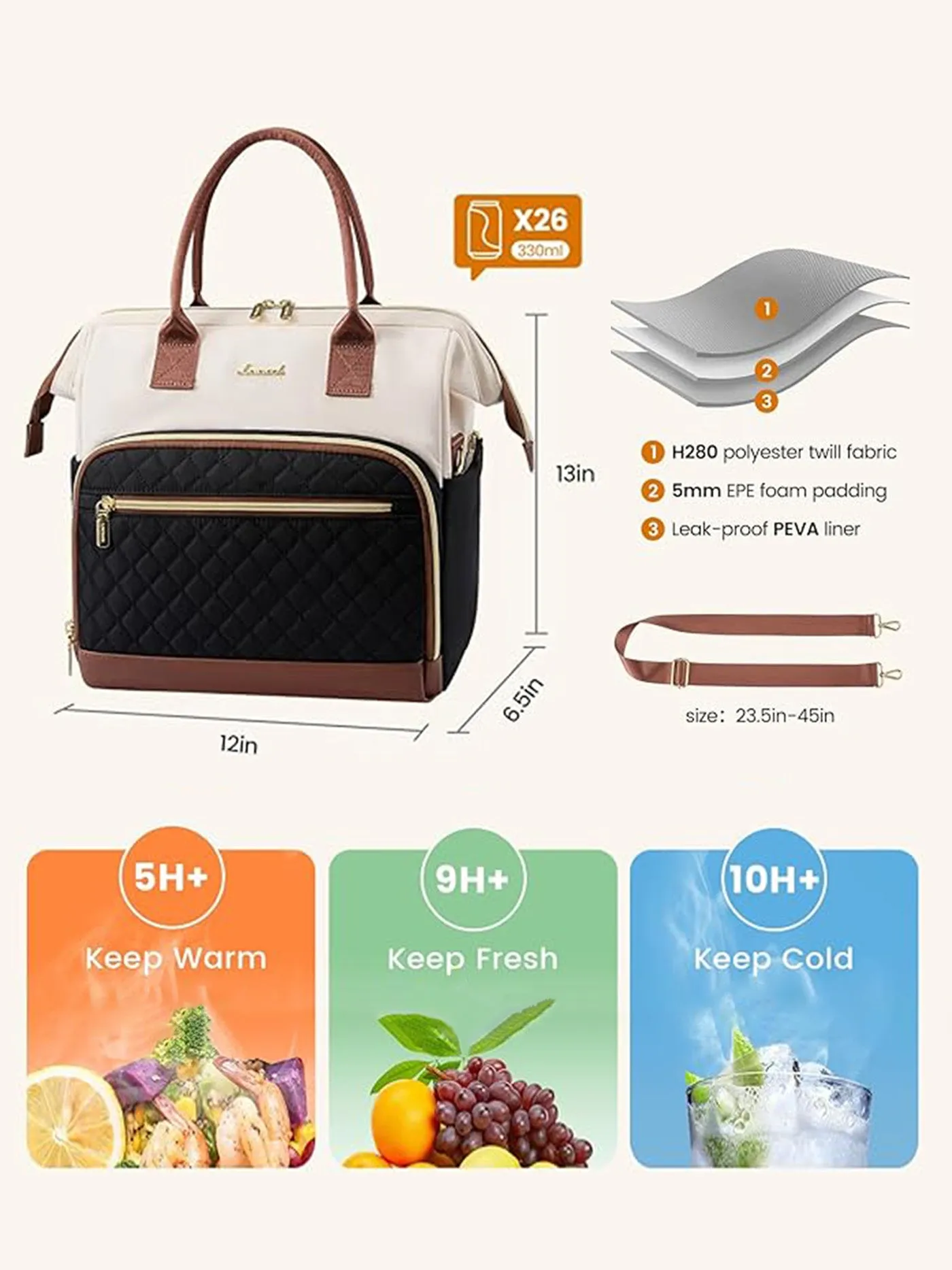 Insulated Lunch Bag 16L/20L sold by LOVEVOOK product image thumbnail 2