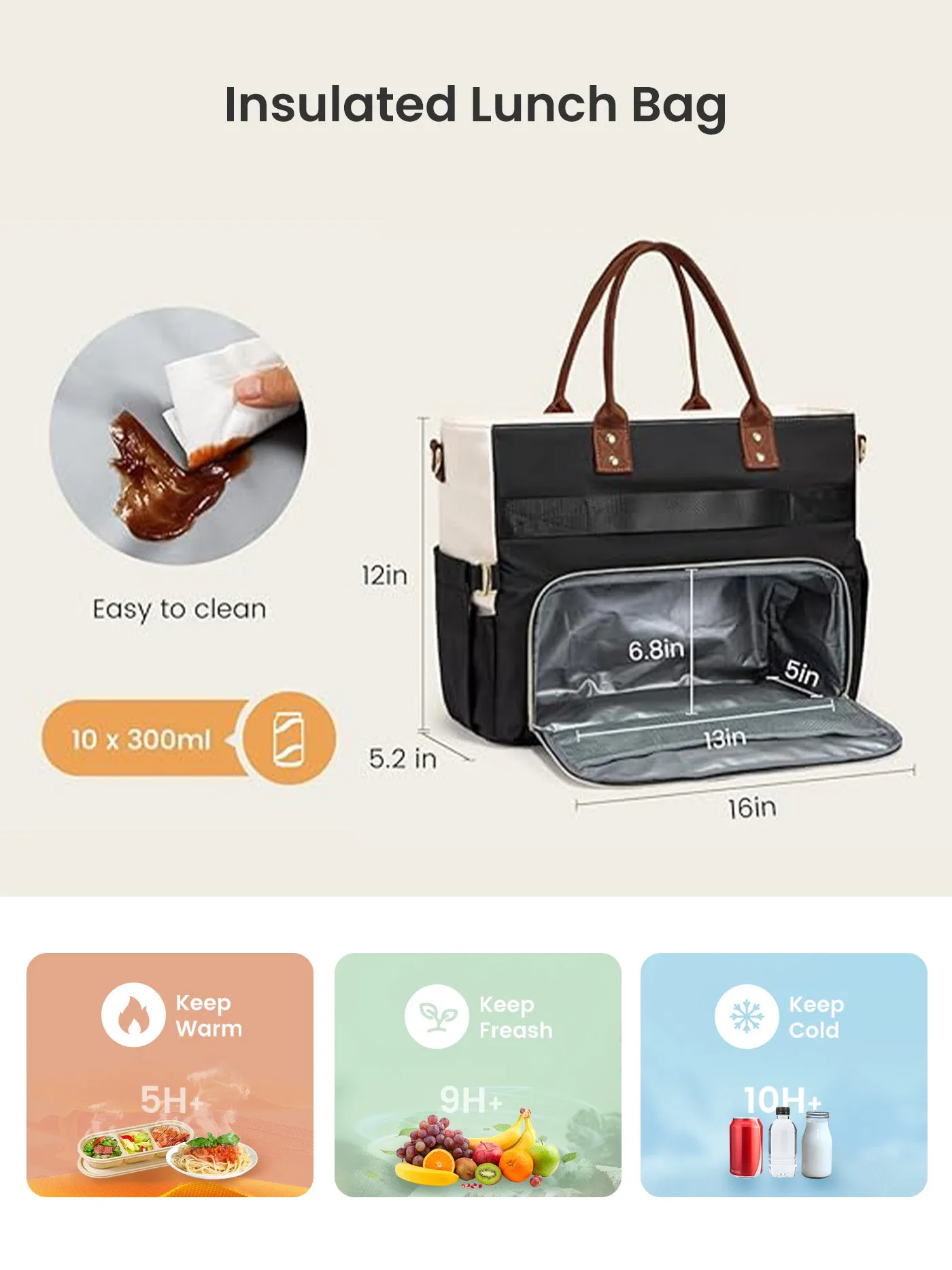 Insulated Lunch Bag 15.6" 17.3" sold by LOVEVOOK product image thumbnail 4