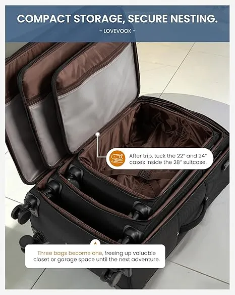 Carry On Luggage 22" 24" 28" (ONLY US) sold by LOVEVOOK product image thumbnail 4