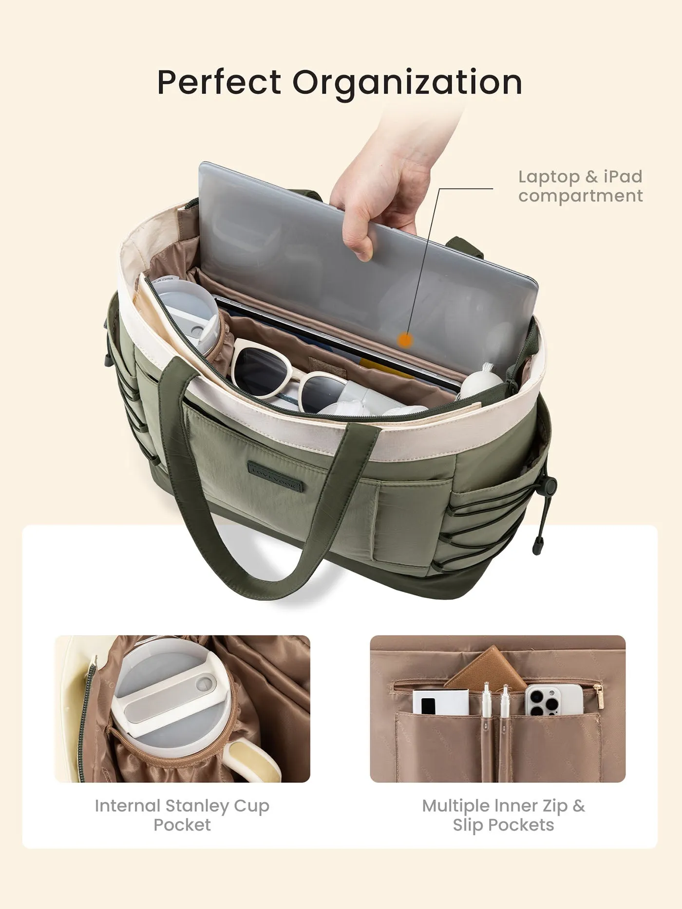 Puffer Tote Bag 15.6" 17.3" sold by LOVEVOOK product image thumbnail 2