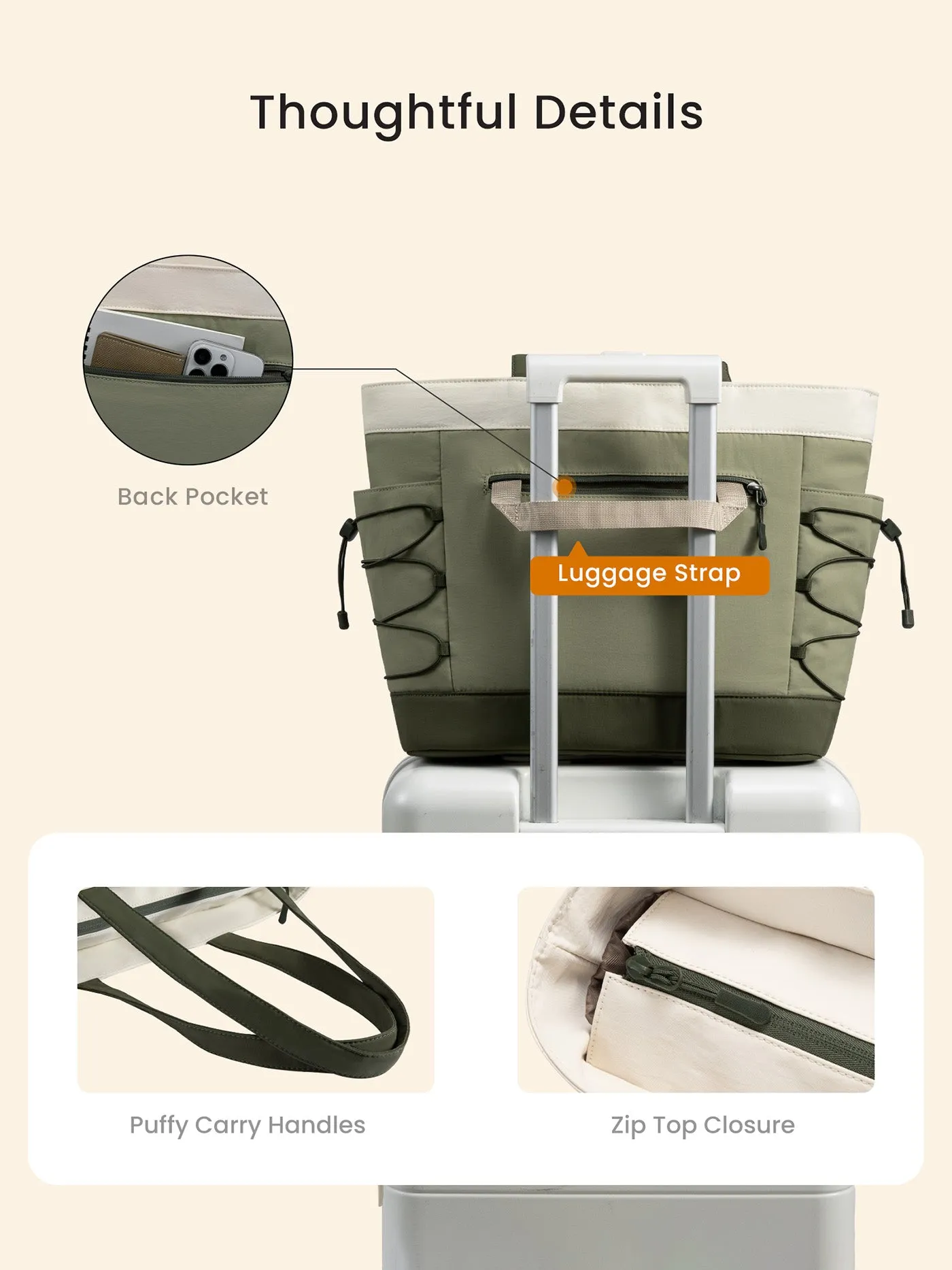 Puffer Tote Bag 15.6" 17.3" sold by LOVEVOOK product image thumbnail 3