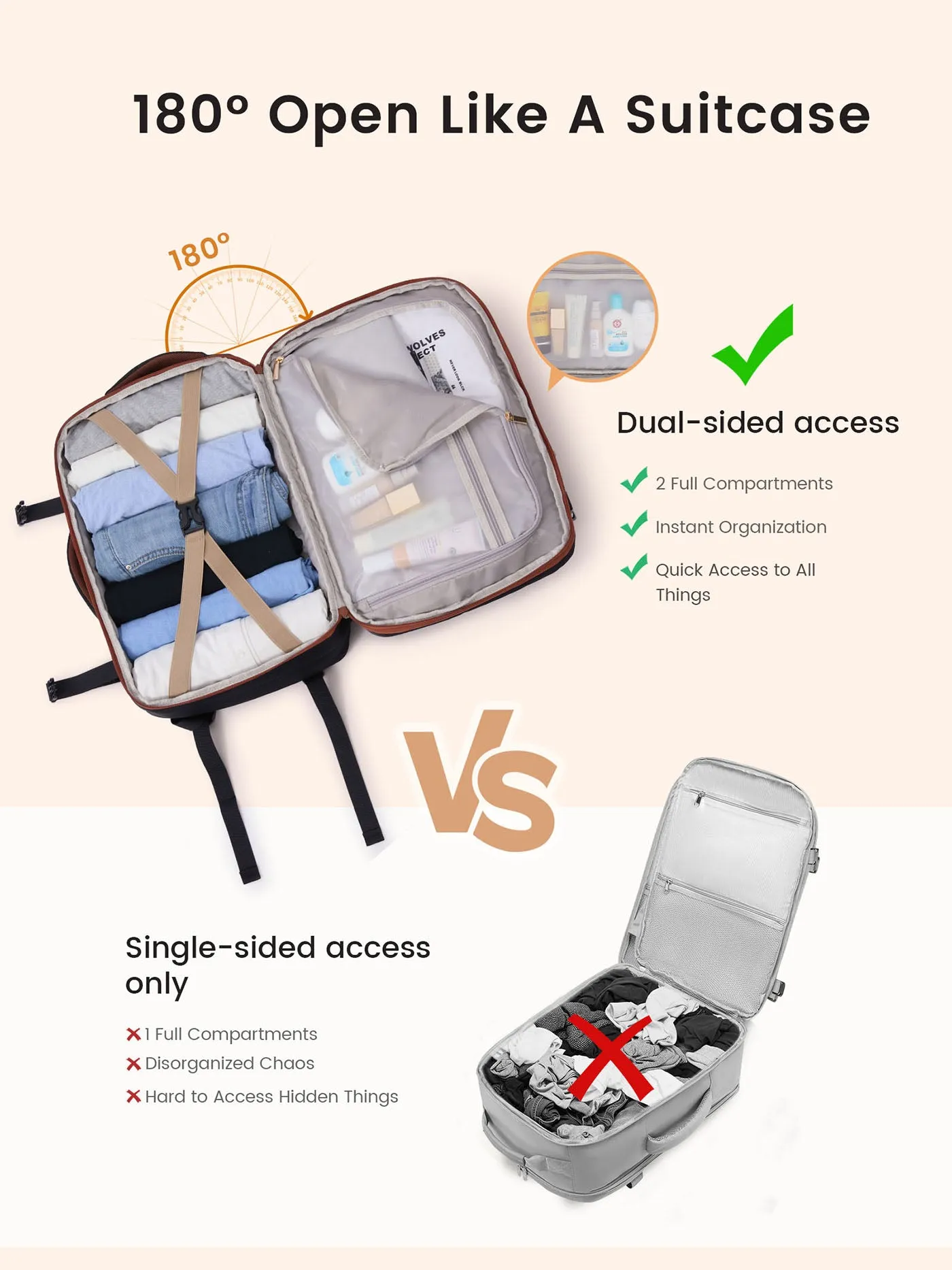 Carry On Backpack 45L/55L sold by LOVEVOOK product image thumbnail 4