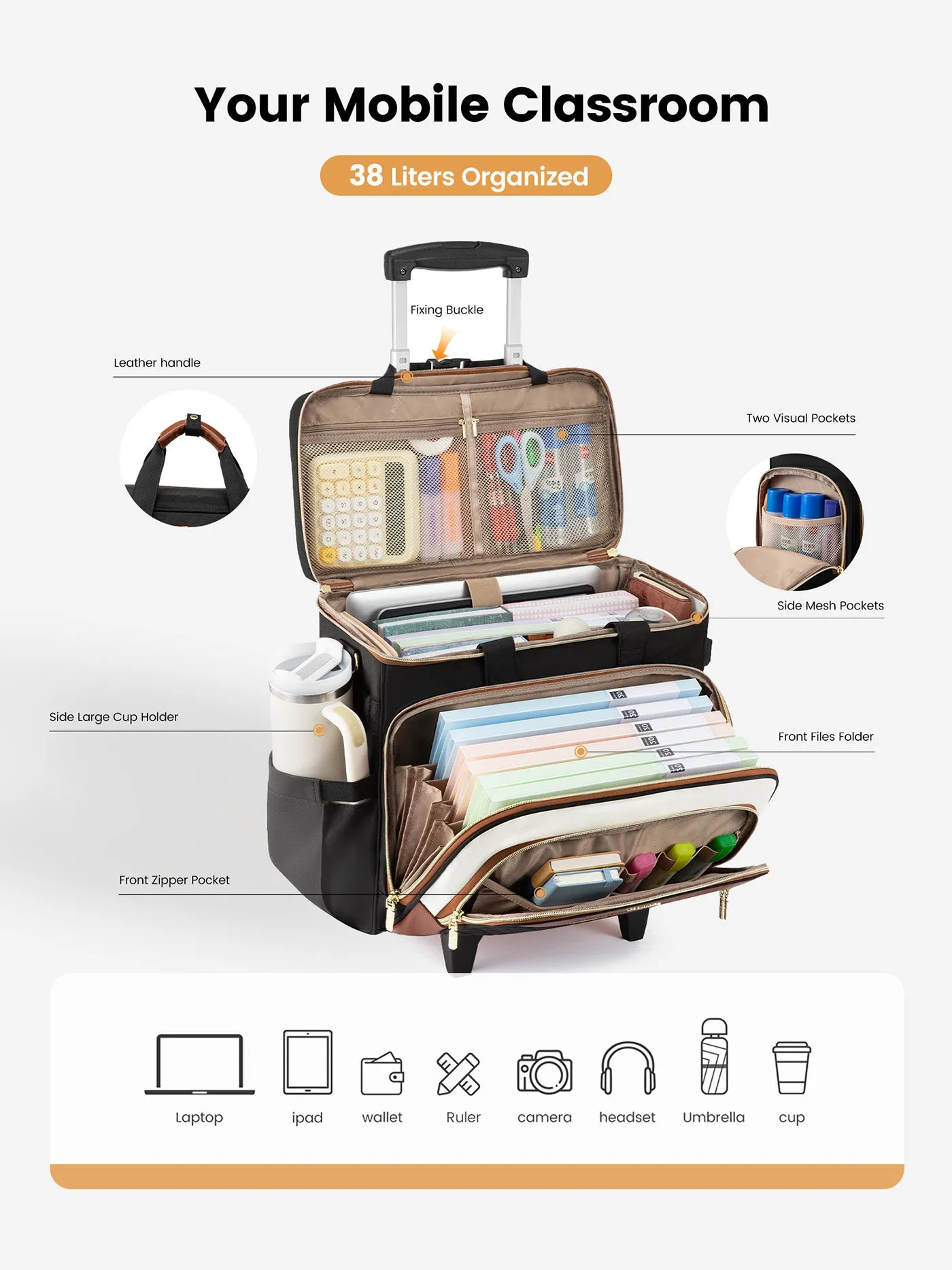 Rolling Tote Bag (ONLY US ) sold by LOVEVOOK product image thumbnail 2