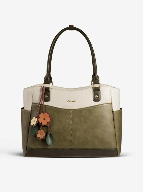 Leather Vintage Tote Bag 15.6" 17.3" made by LOVEVOOK