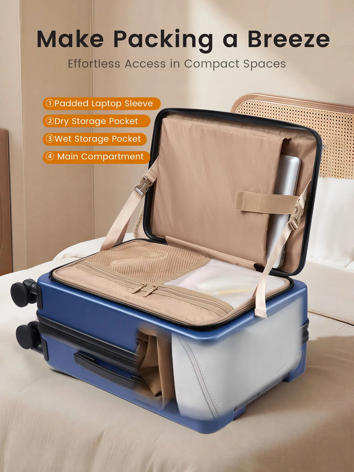 Carry On Luggage 20" (ONLY US ) sold by LOVEVOOK product image thumbnail 3