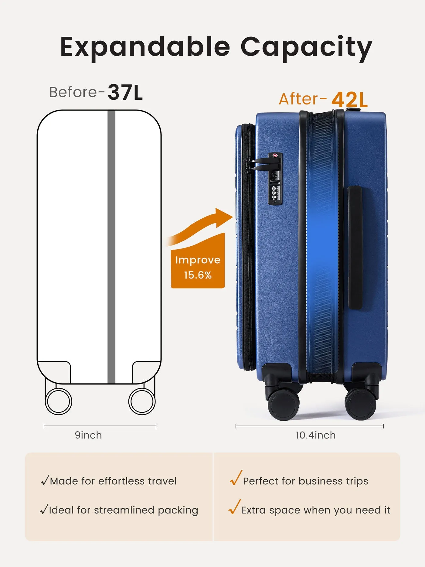 Carry On Luggage 20" (ONLY US ) sold by LOVEVOOK product image thumbnail 2