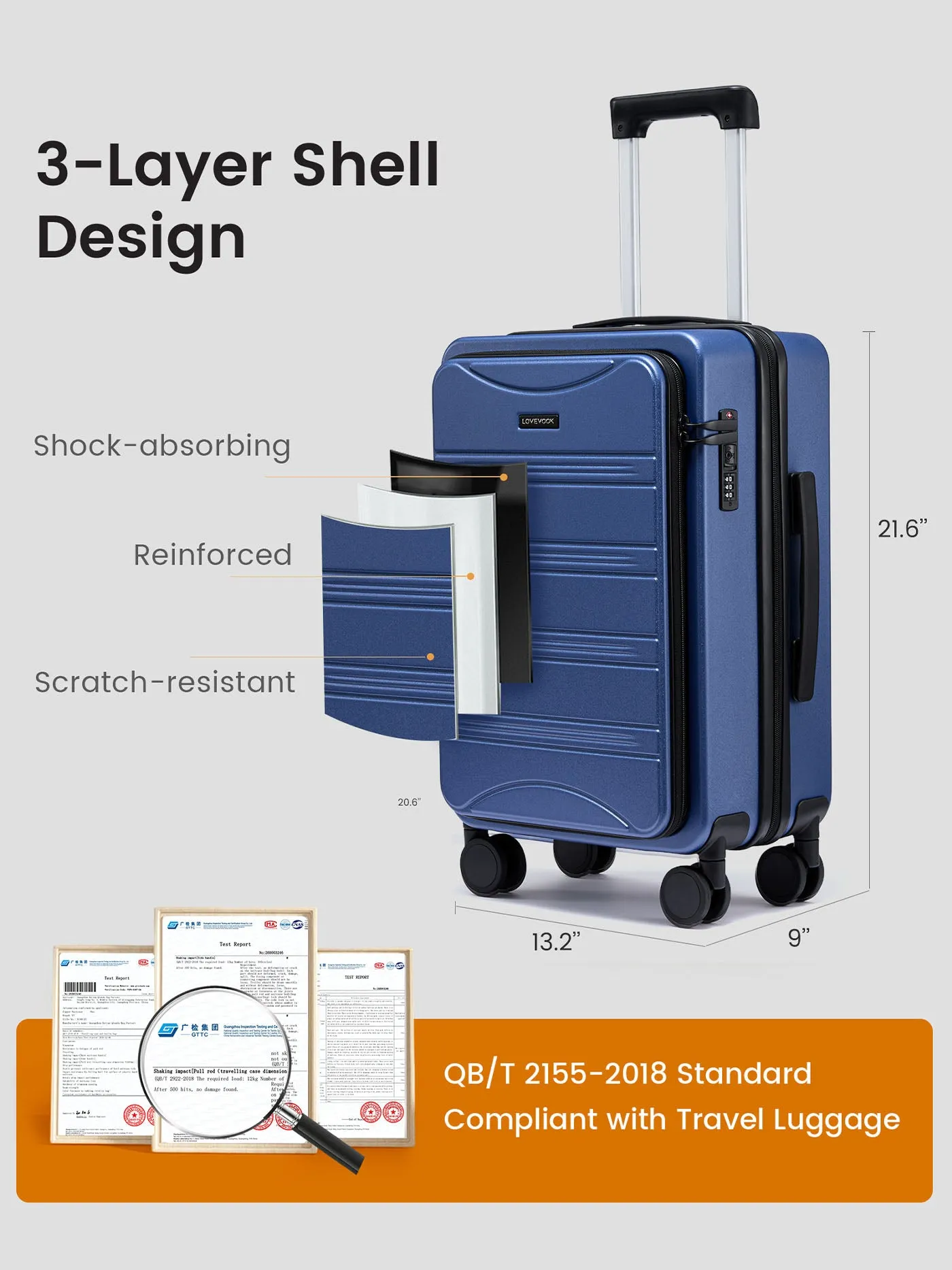 Carry On Luggage 20" (ONLY US ) sold by LOVEVOOK product image thumbnail 4