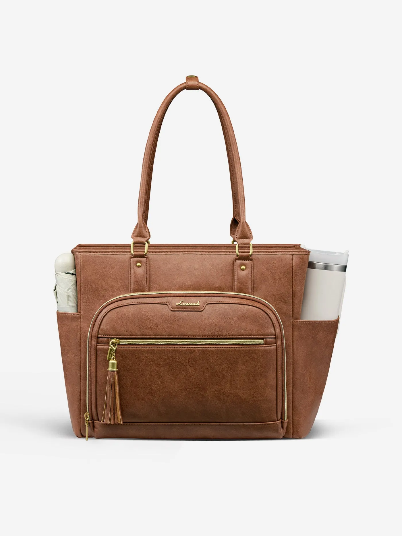 Vintage Leather Laptop Tote Bag 15.6" 17.3" sold by LOVEVOOK