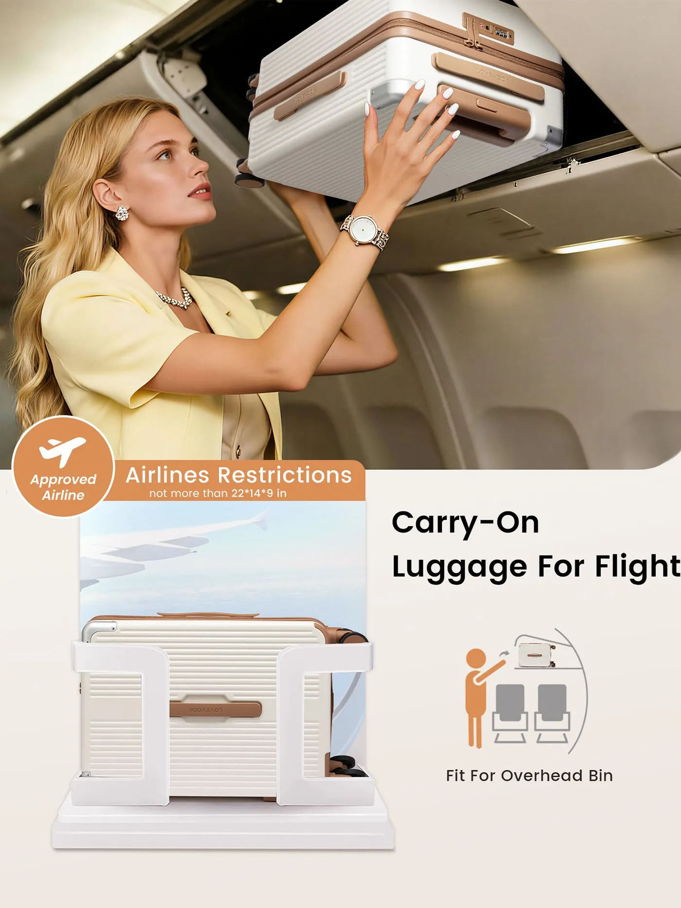 Carry On Luggage 20"(ONLY US ) sold by LOVEVOOK product image thumbnail 5
