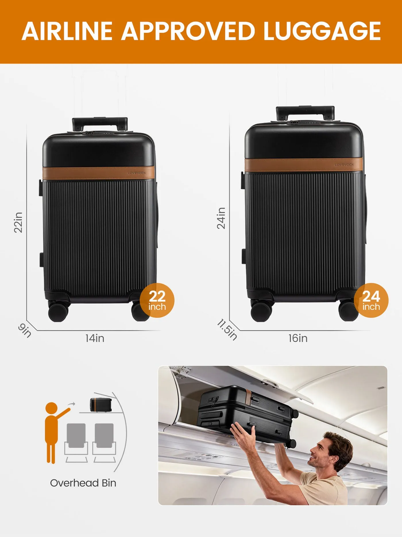 Carry On Luggage 22" 24"(ONLY US ) sold by LOVEVOOK product image thumbnail 2