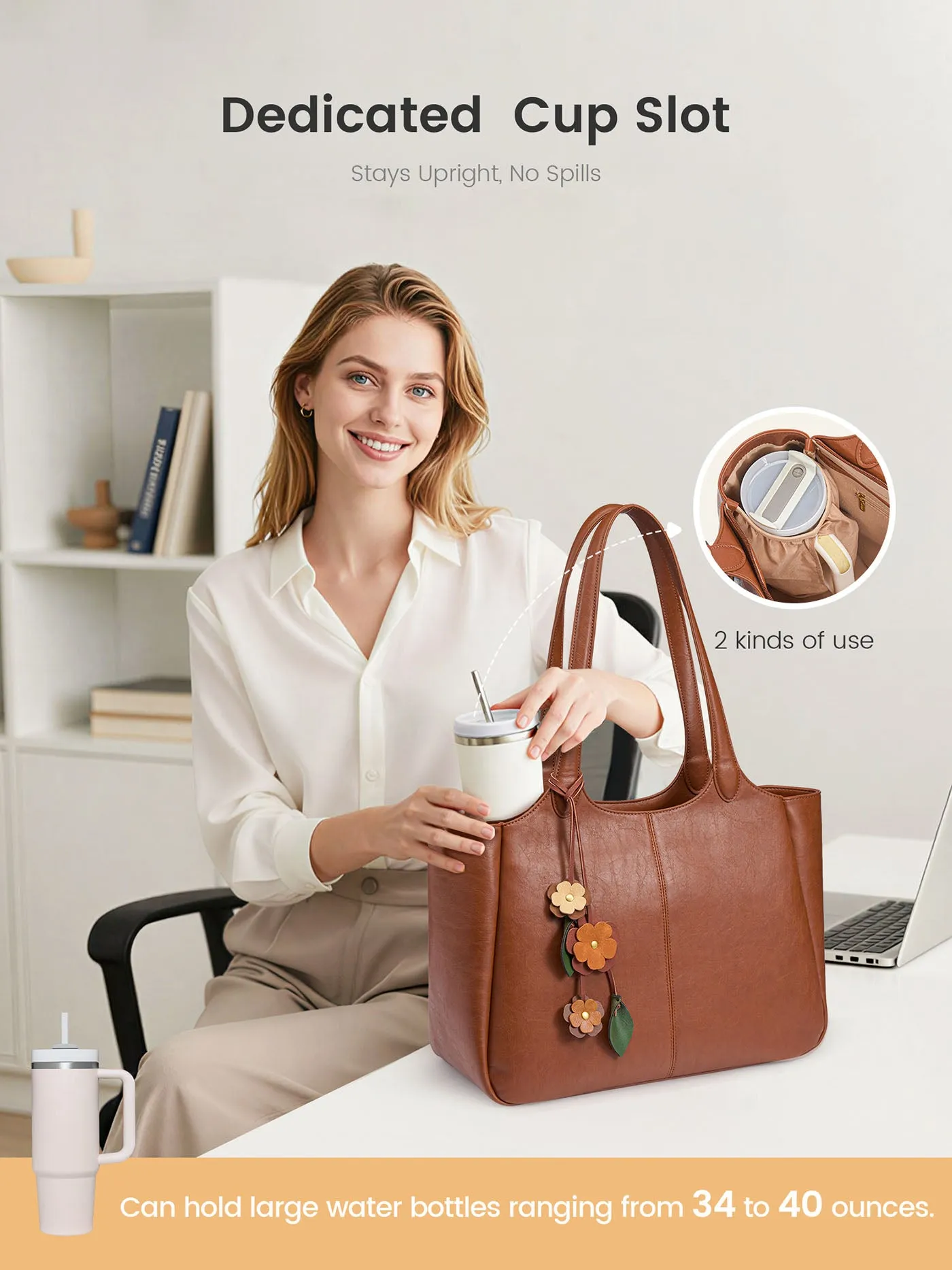 Vegan Leather Tote Bag 22L/25L sold by LOVEVOOK product image thumbnail 2